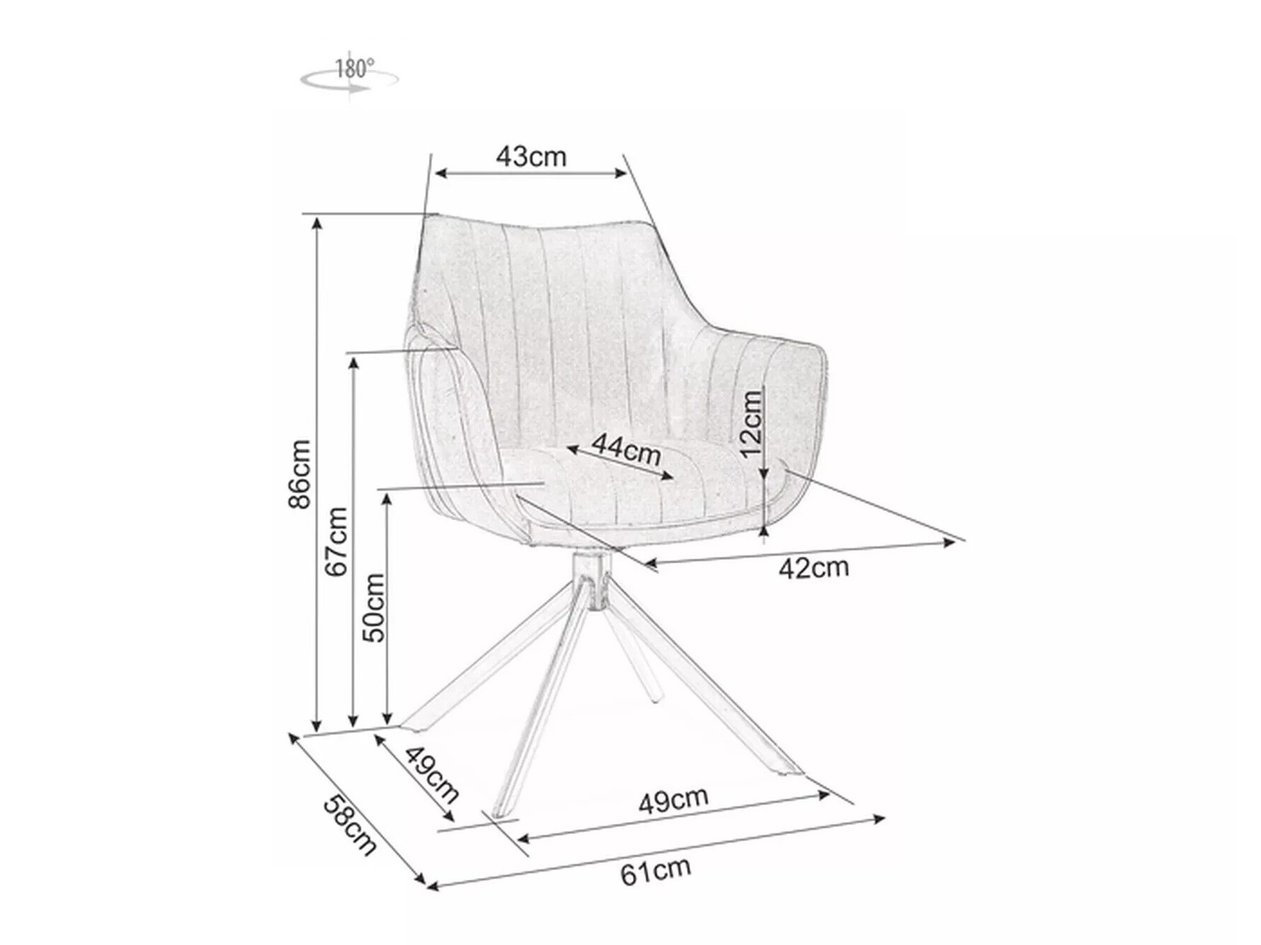 Stol Detroit 134 (Siva)