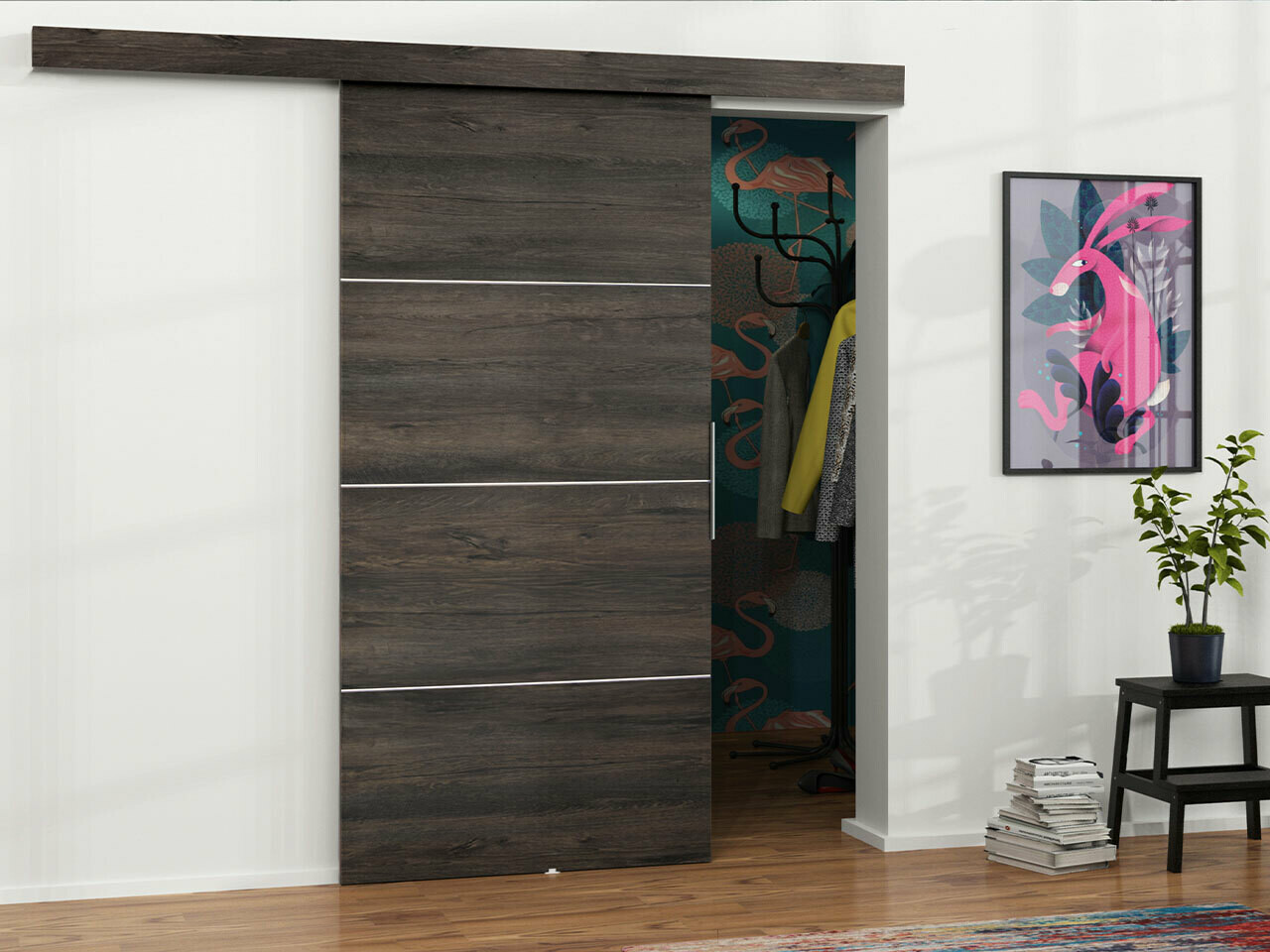 Drsna vrata Dover 145 (Temni jasen)