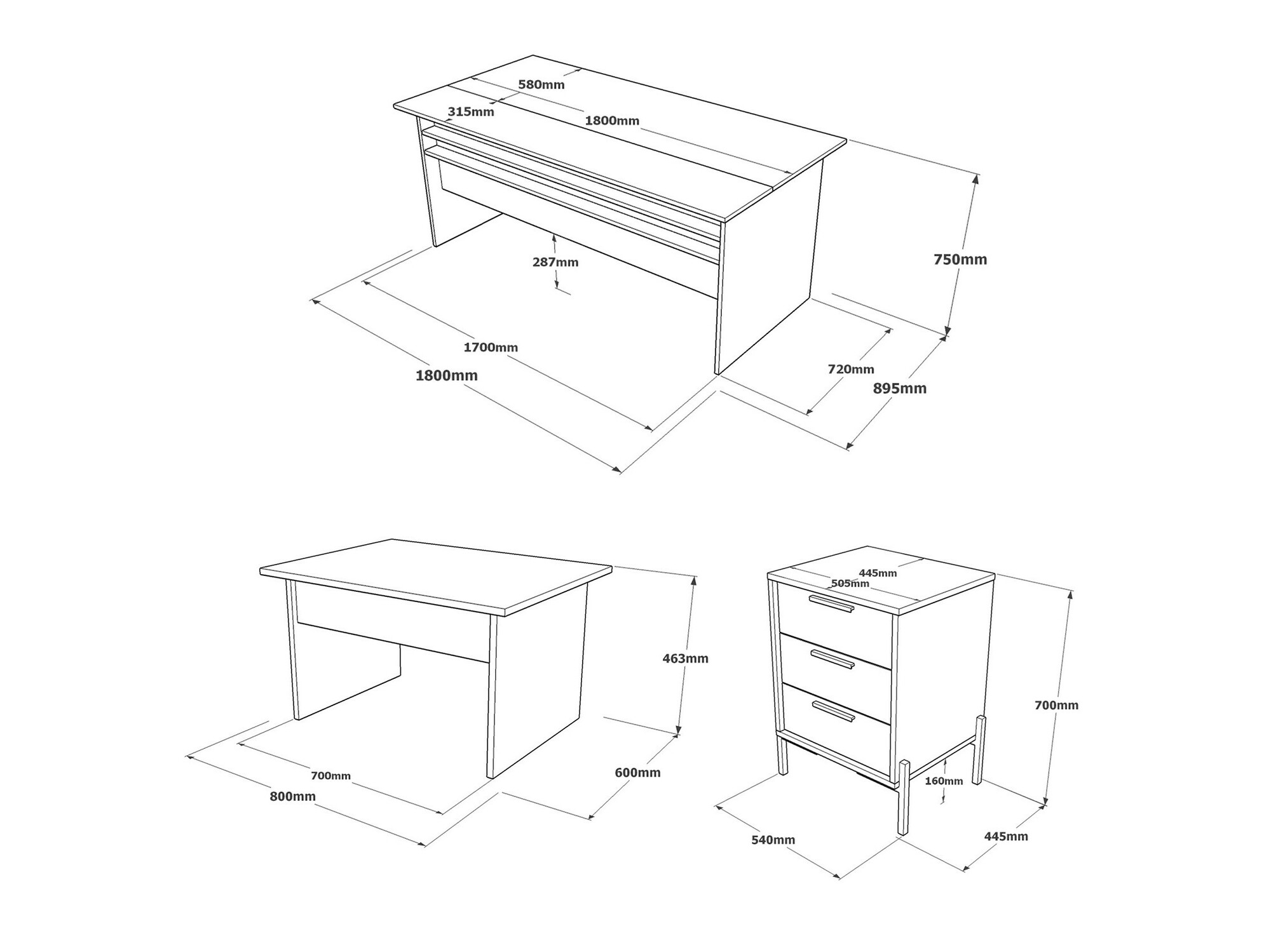 Komplet za domačo pisarno Kailua 2097
