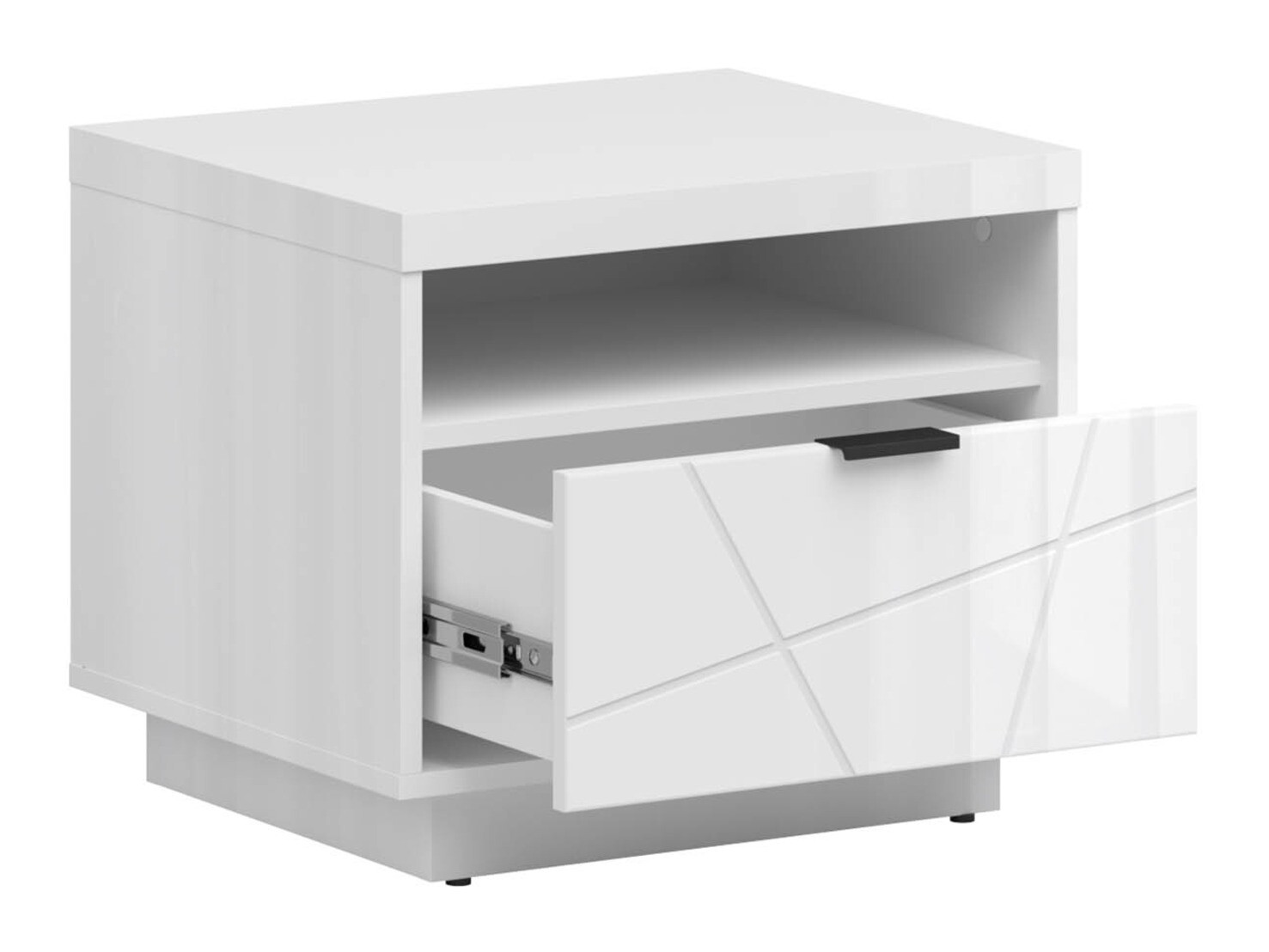 Nočna omarica Fivale 115 (Sijaj bela + Bela)