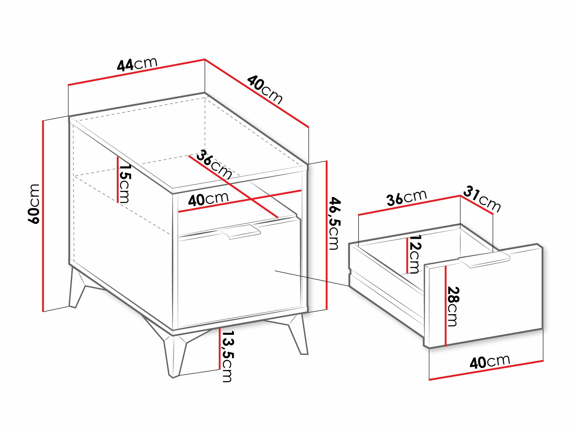Nočna omarica Comfivo Citrus