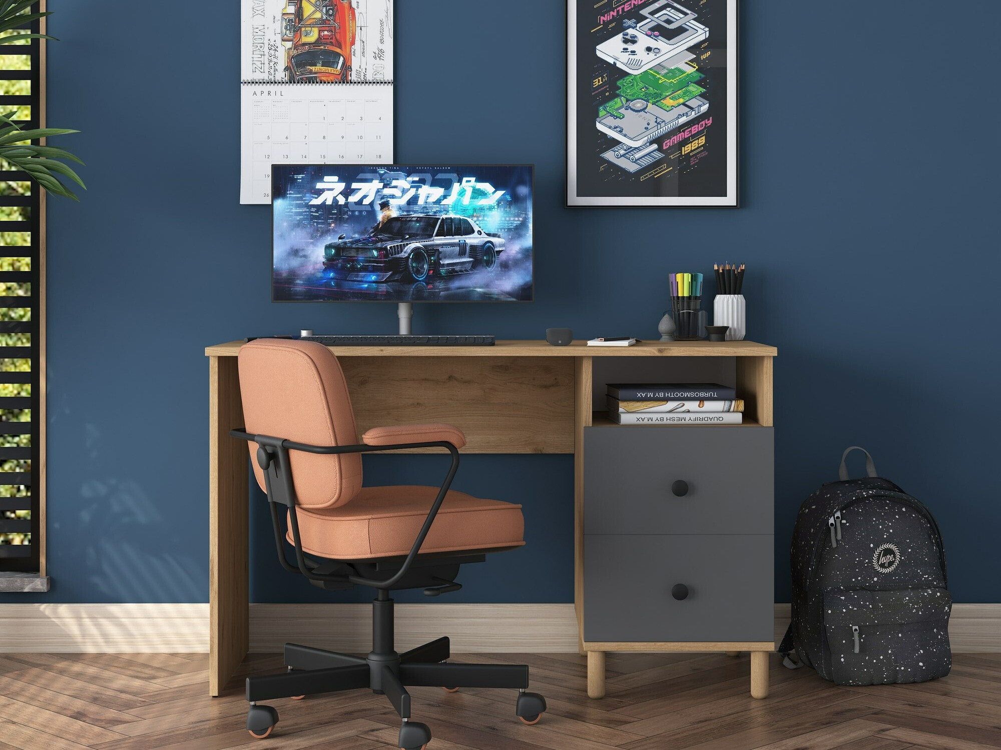 Pisalna miza Catdelu 102 (Oreh + Antracit)