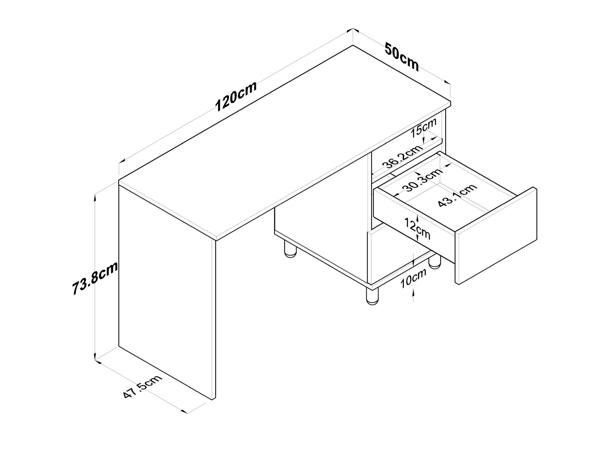 Pisalna miza Catdelu 102 (Oreh + Antracit)