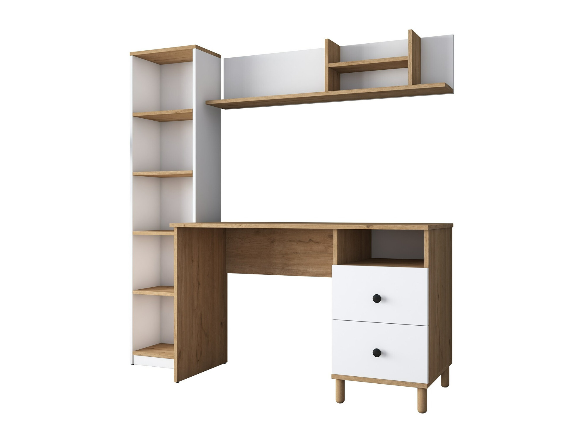 Komplet za domačo pisarno Catdelu 107 (Oreh + Bela)