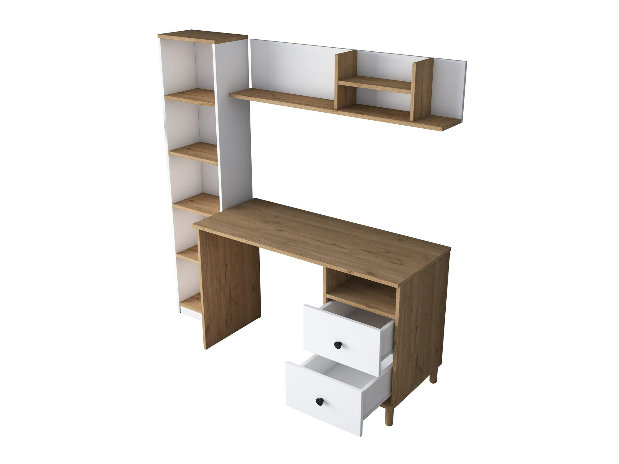 Komplet za domačo pisarno Catdelu 107 (Oreh + Bela)