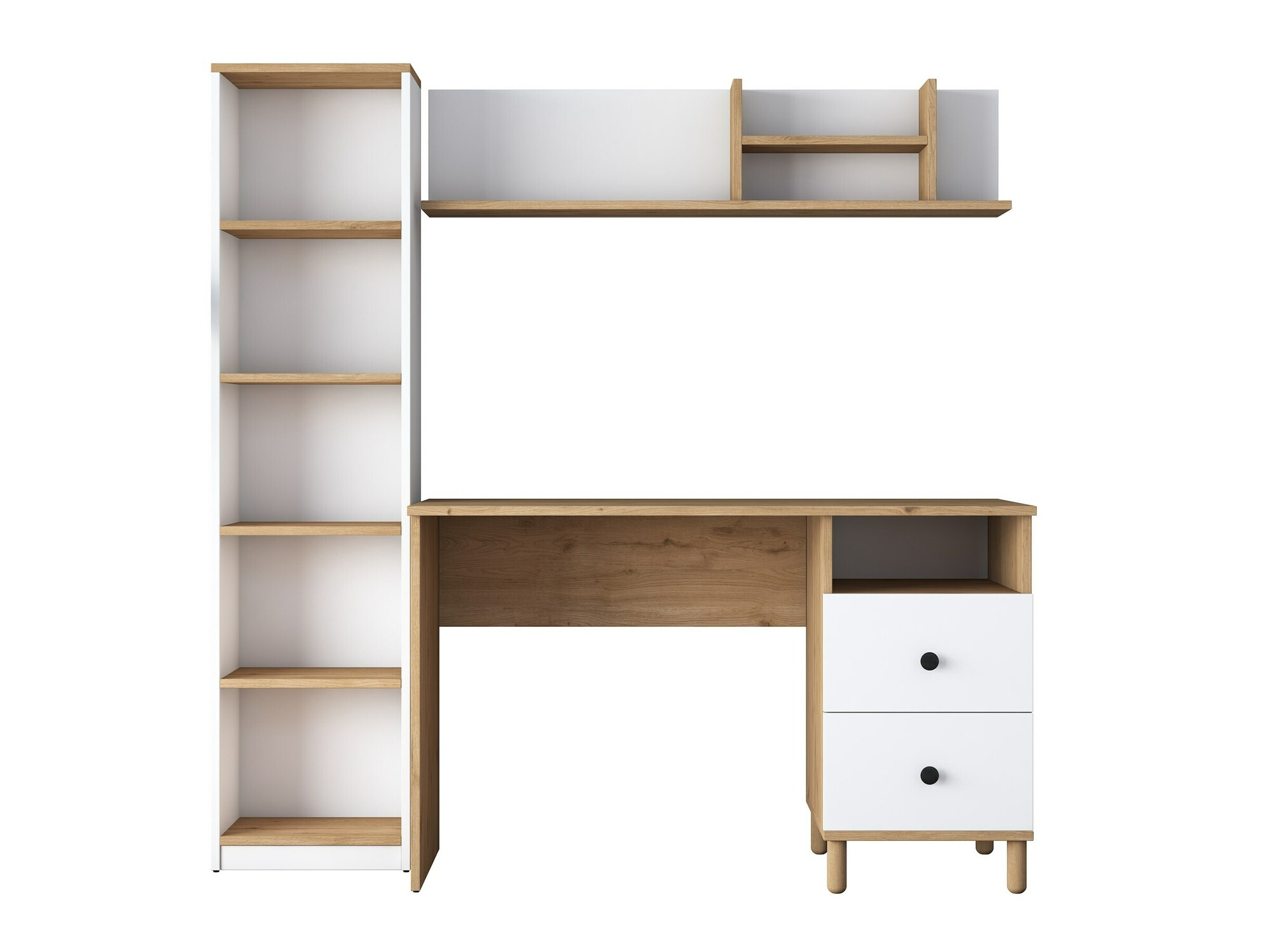 Komplet za domačo pisarno Catdelu 107 (Oreh + Bela)