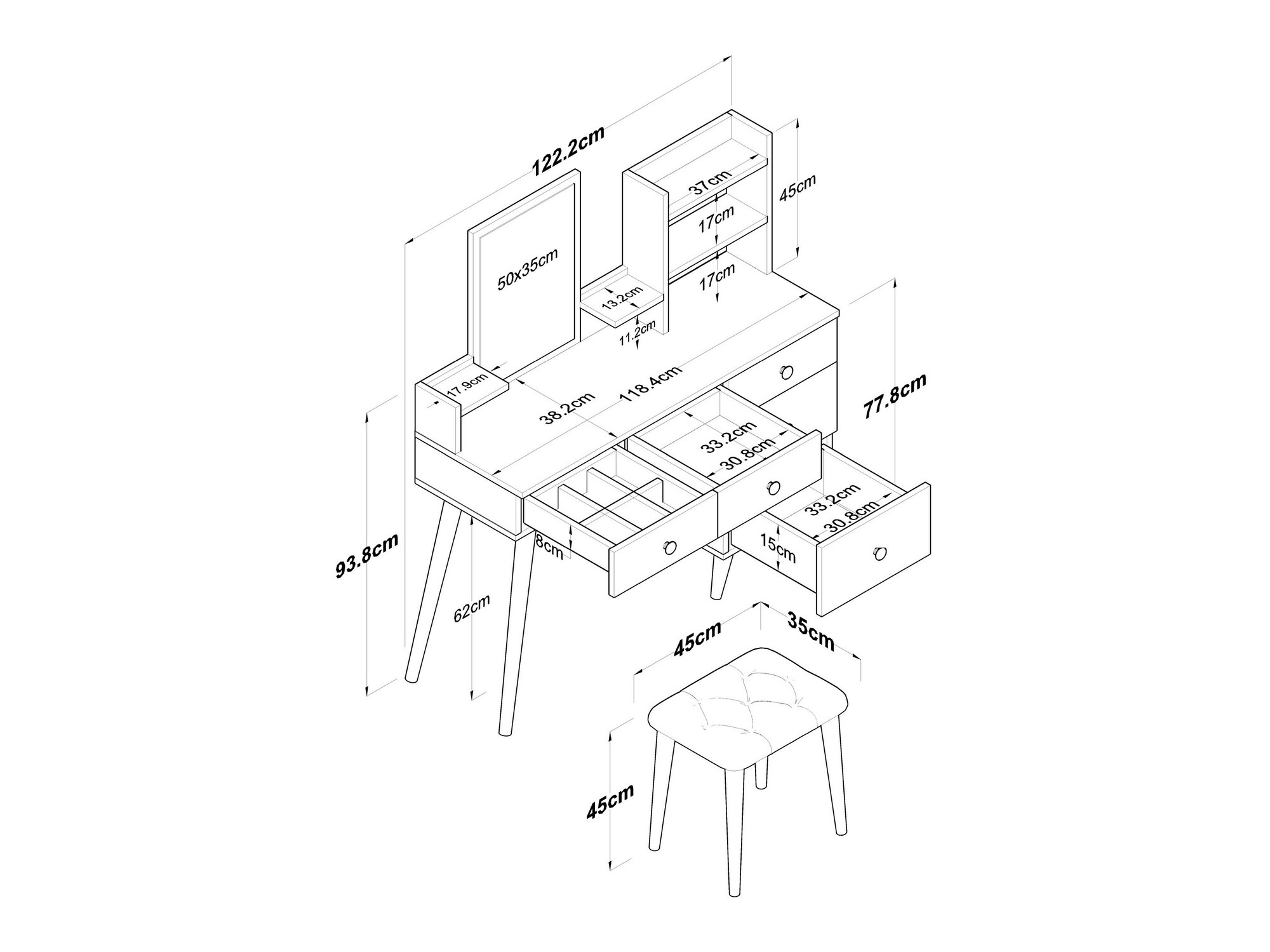 Toaletna mizica Kailua 2112