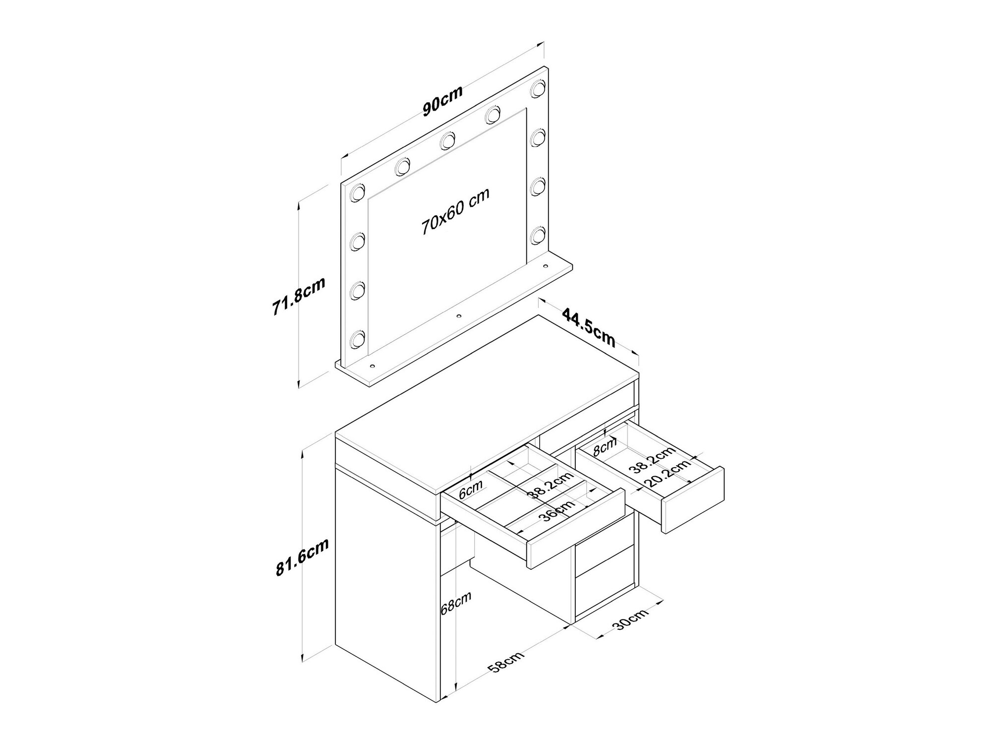 Toaletna mizica Kailua 2116