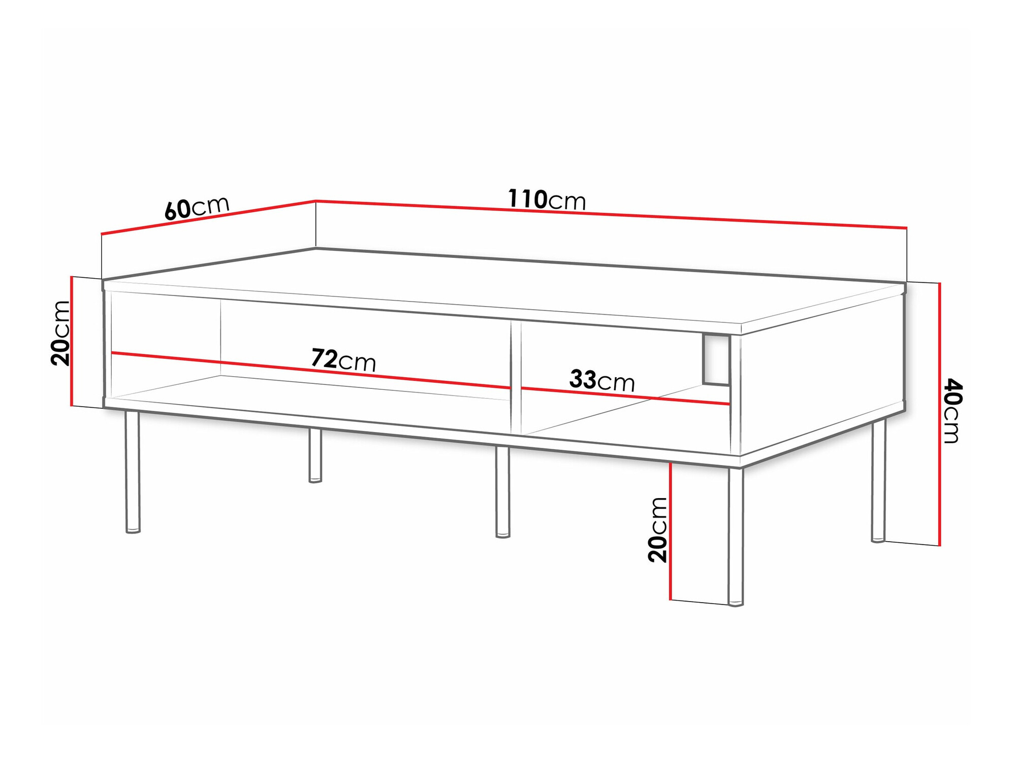 Klubska mizica Monciru 101 (Bela)