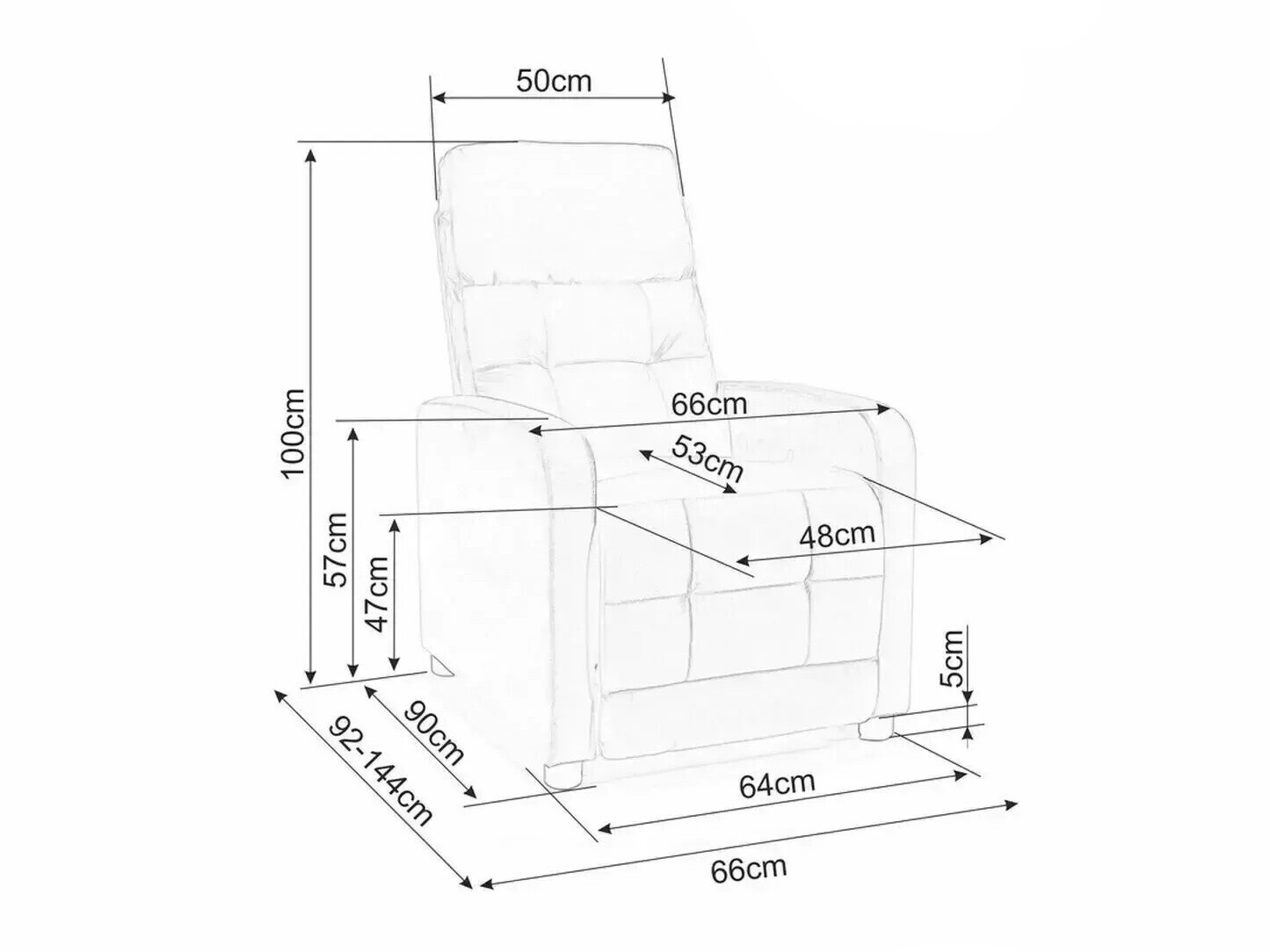 Fotelj s počivalnikom Detroit 197 (Svetlo rjava)