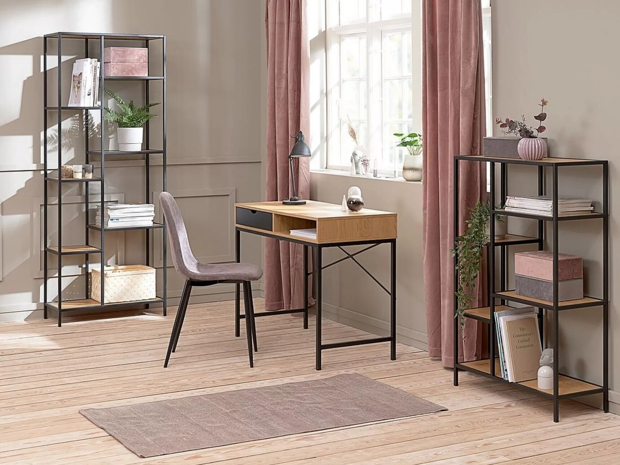 Regal Detroit 166 (Črna + Hrast)