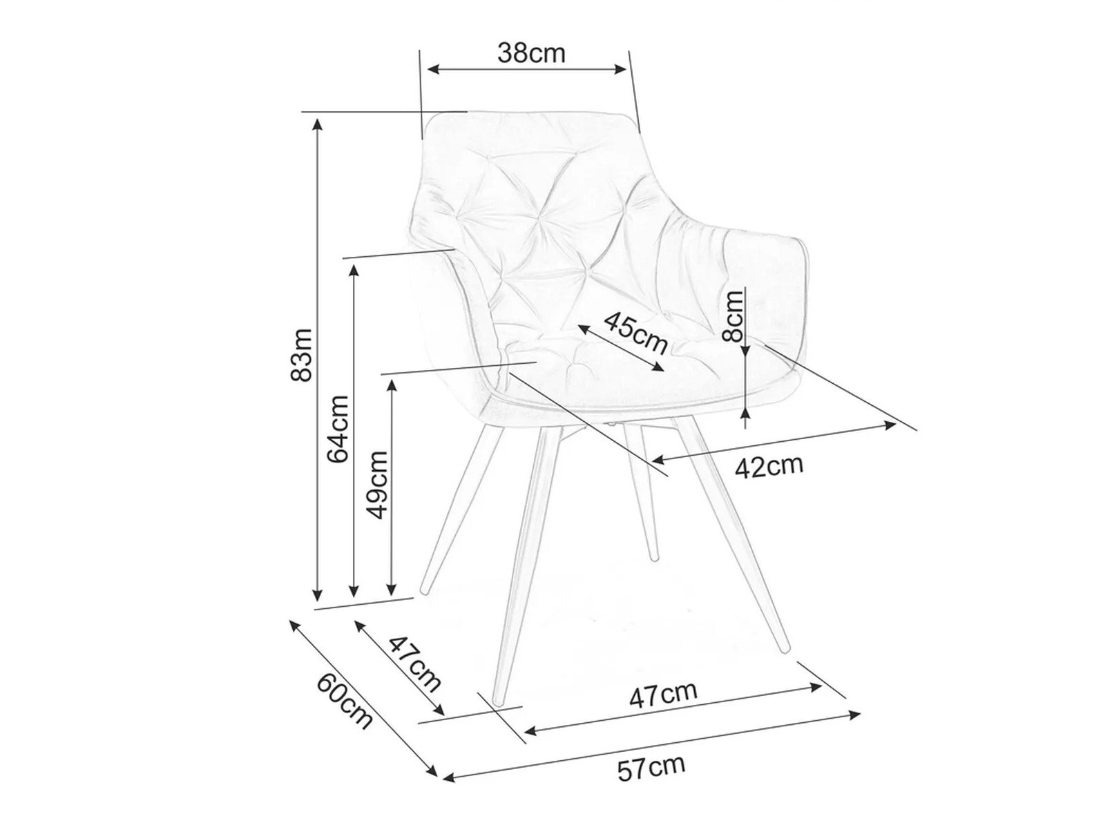 Stol Detroit 286 (Siva)