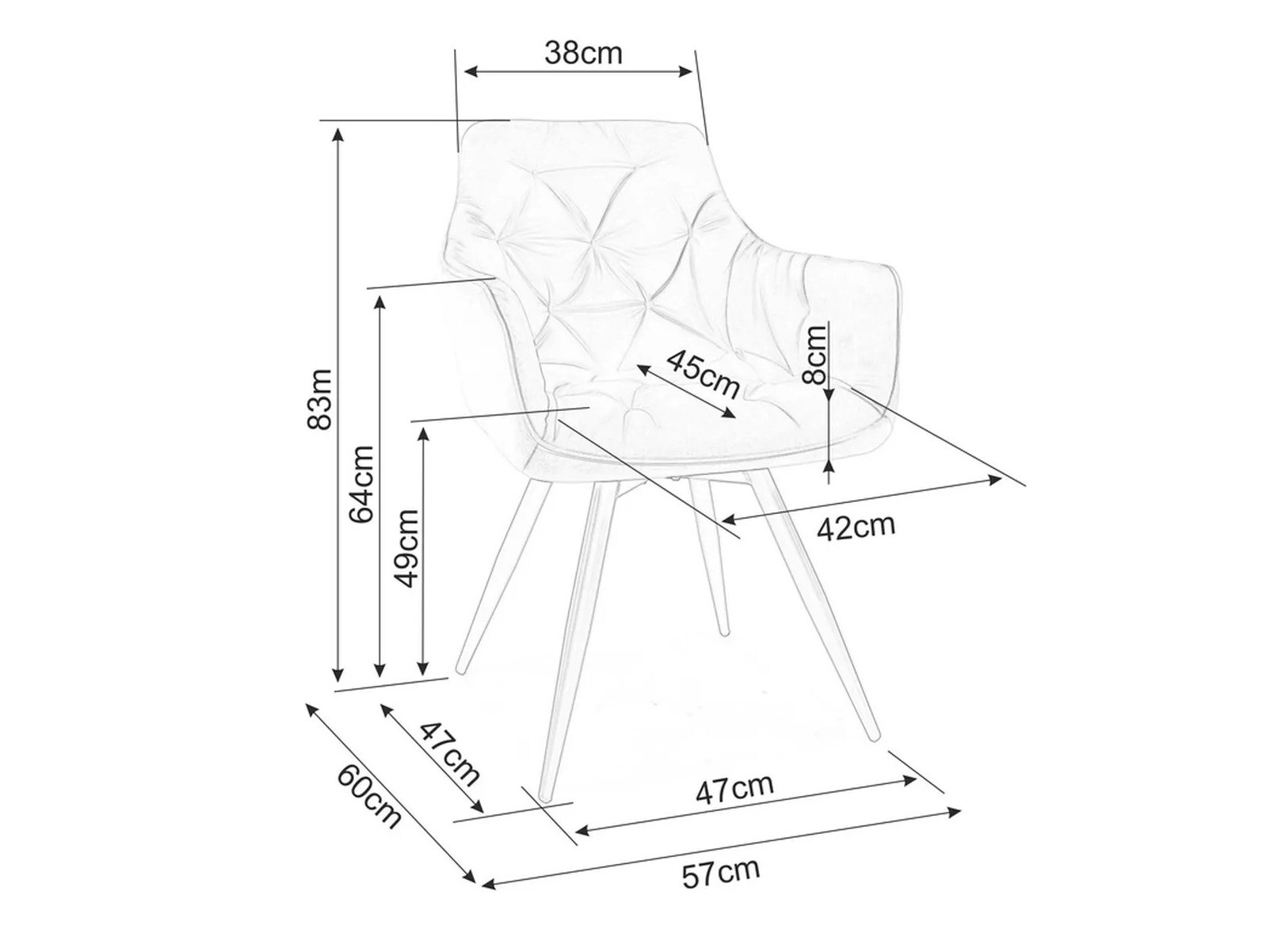 Stol Detroit 286 (Svetla oljka)
