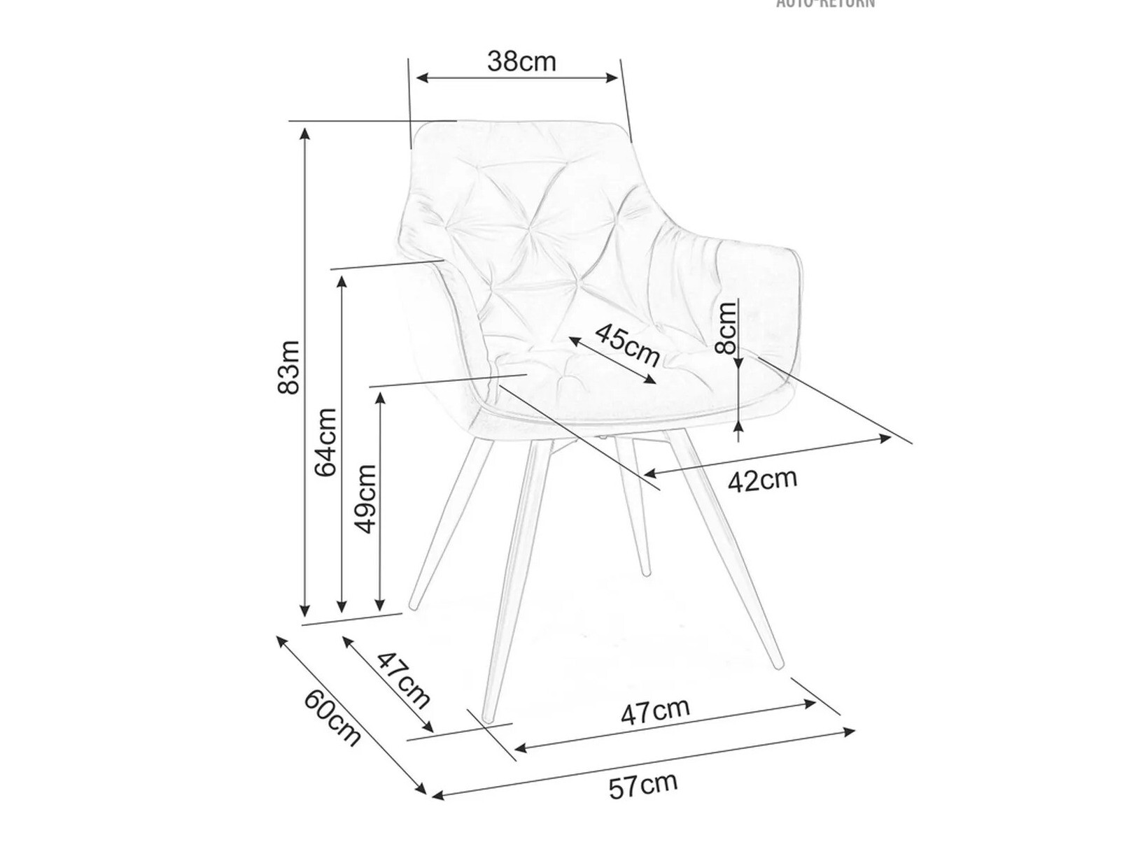 Stol Detroit 286 (Svetlo rjava)
