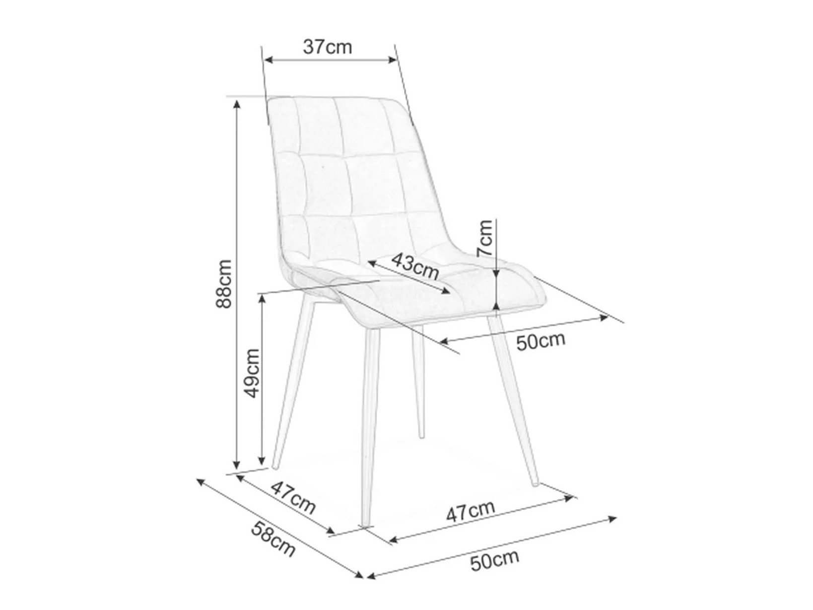 Stol Detroit 288 (Siva)