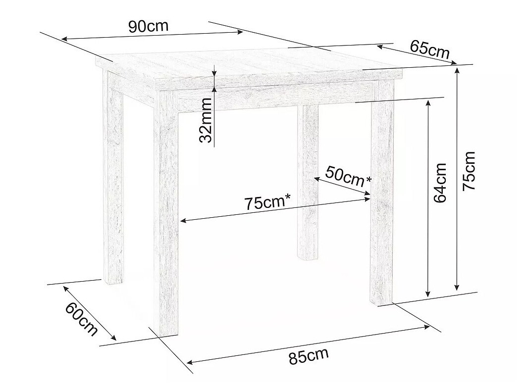 Miza Detroit 348 (Črna + Artisan hrast)