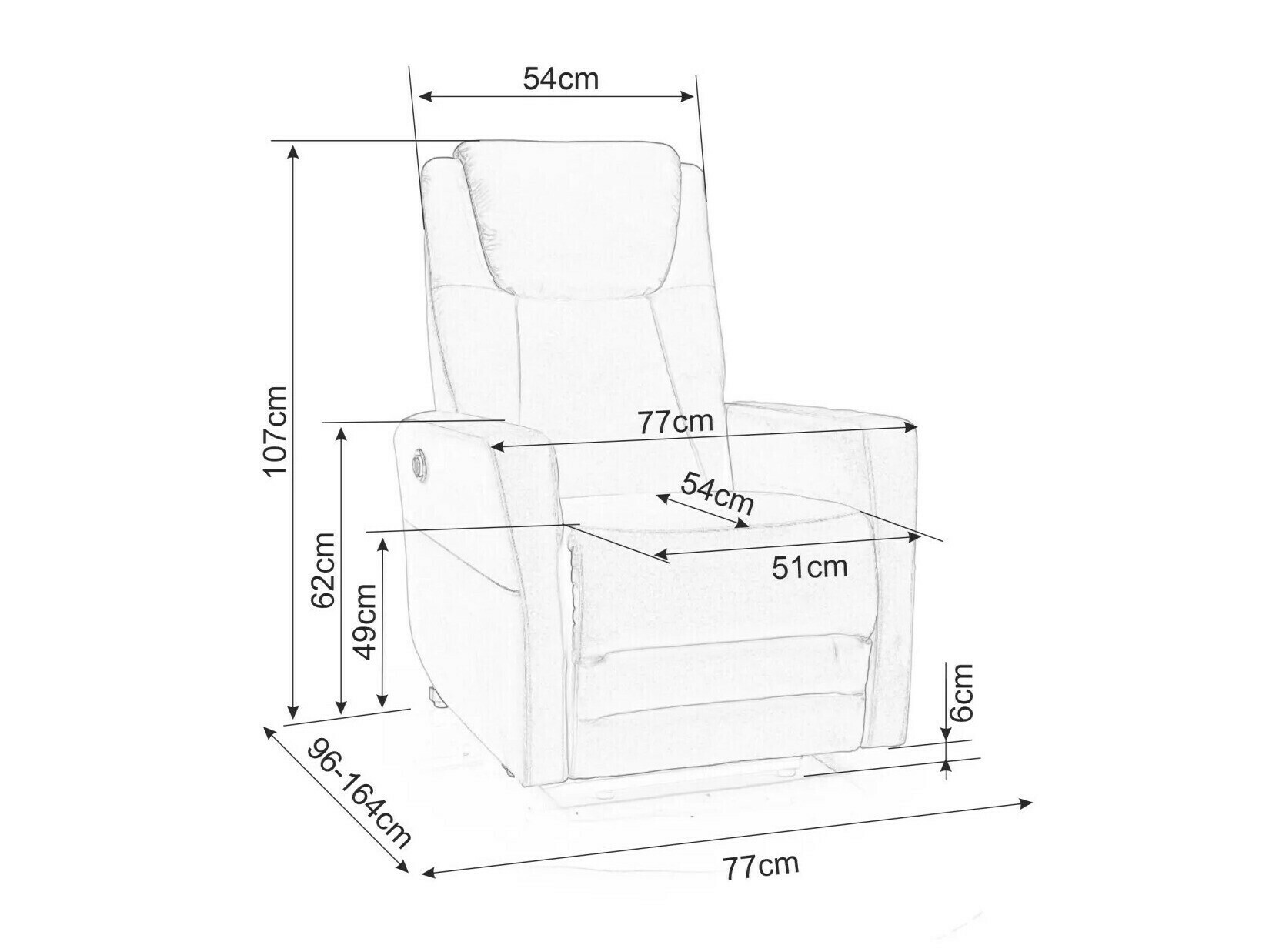 Fotelj s počivalnikom Detroit 384 (Siva)