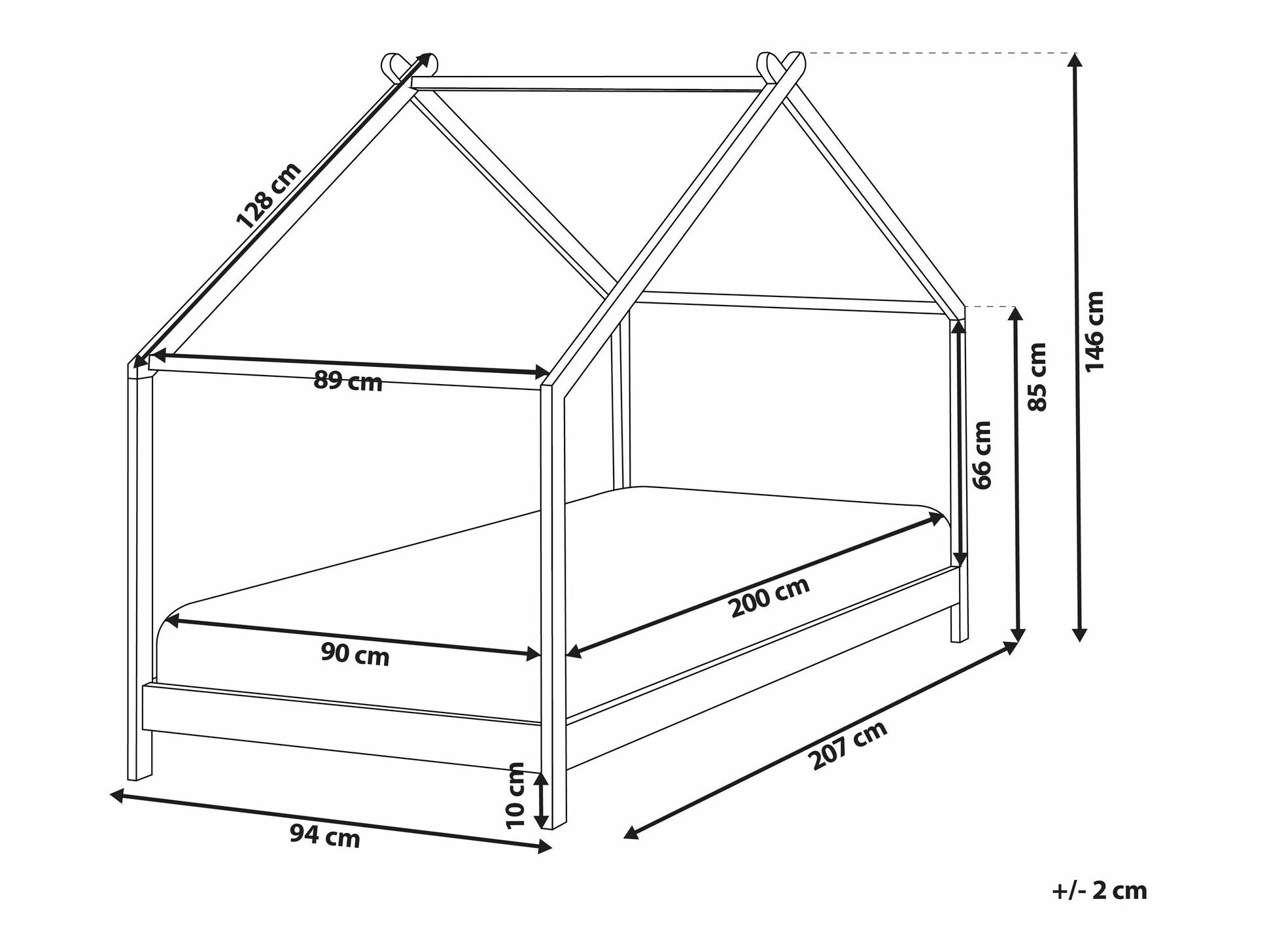 Postelja Berwyn 2000 (Bela)
