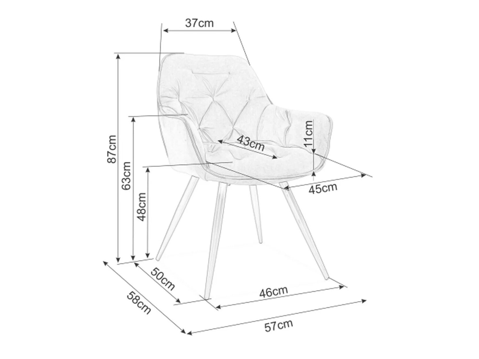 Stol Detroit 368 (Rumena)