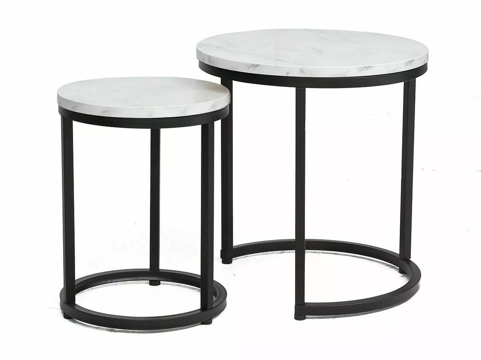 Komplet klubskih mizic Detroit 398 (Beli marmor)