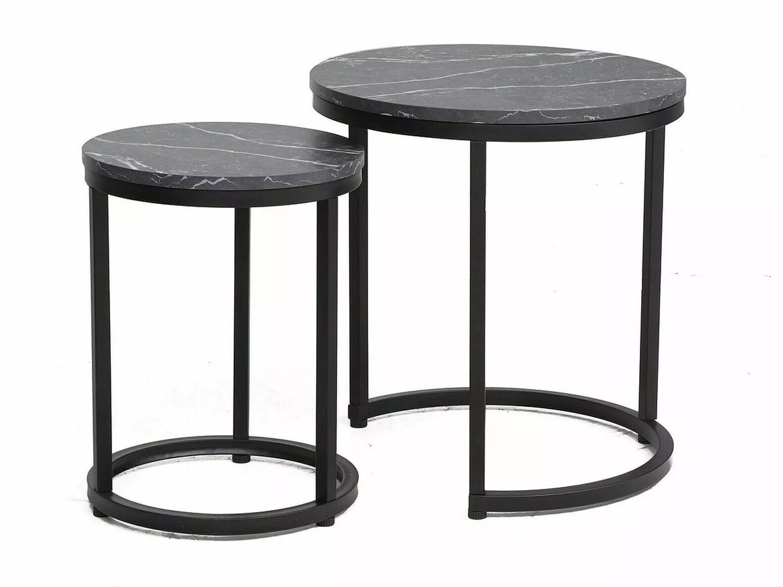 Komplet klubskih mizic Detroit 398 (Črni marmor)