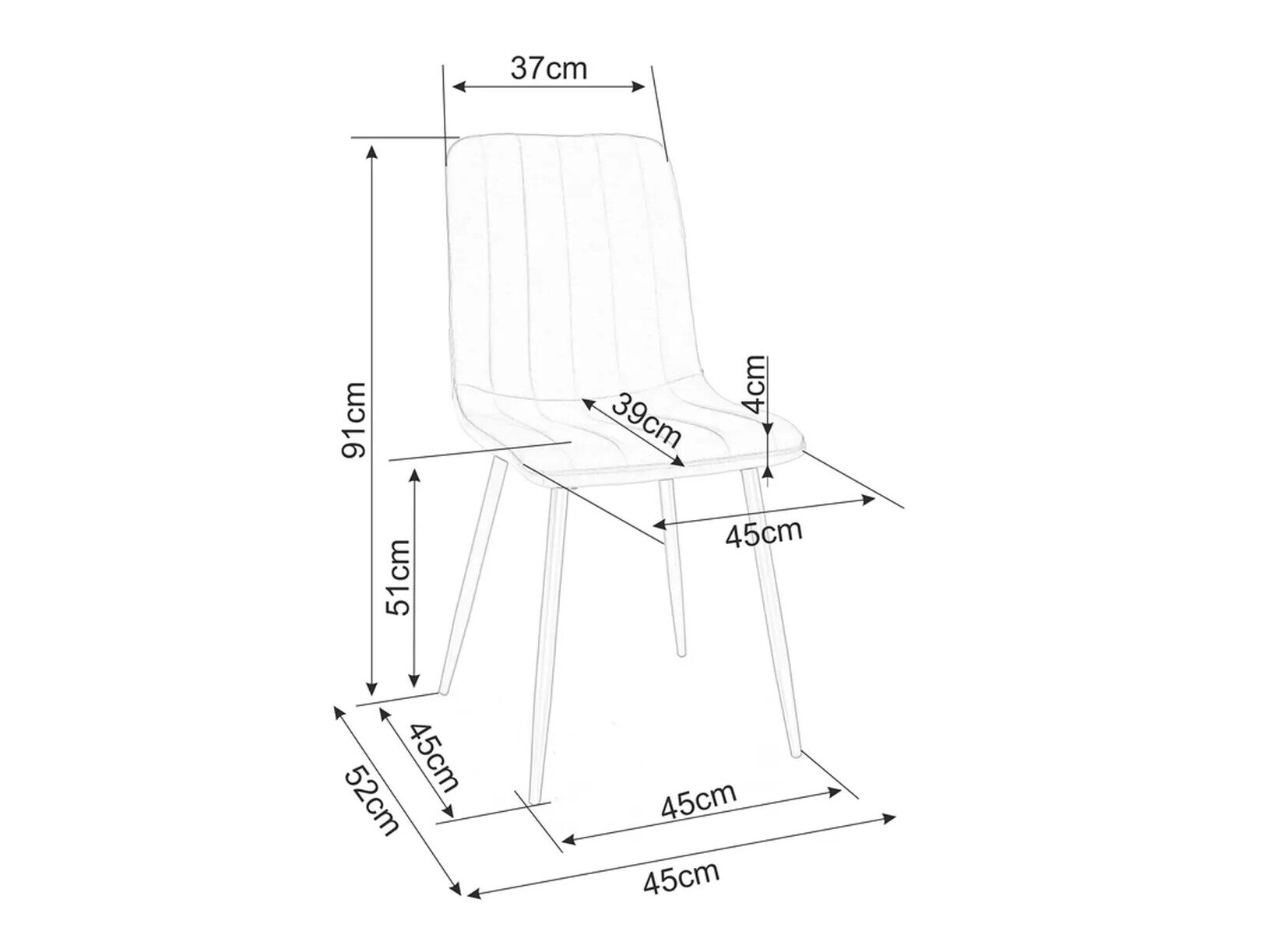 Stol Detroit 390 (Črna)