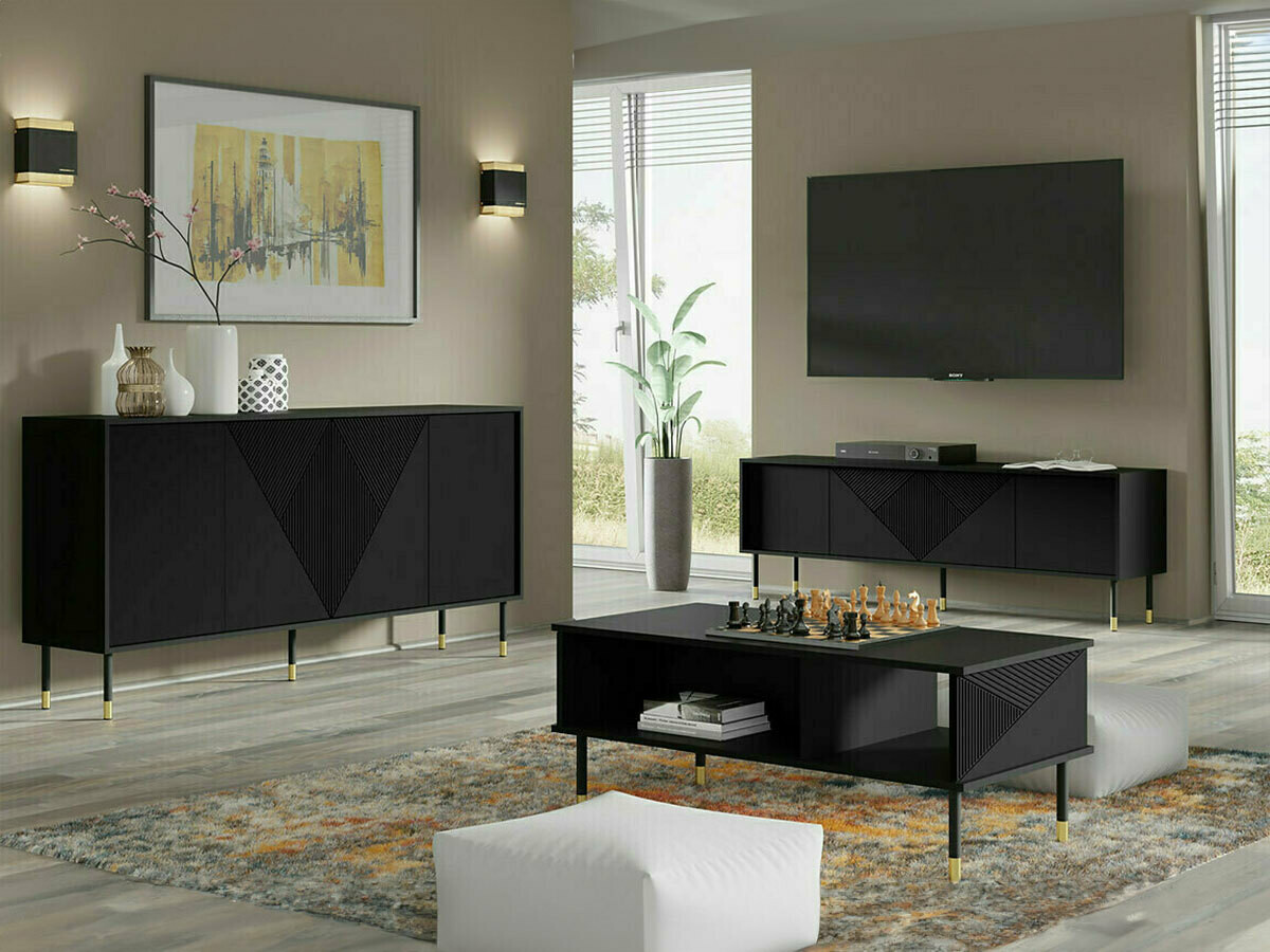 Komplet za dnevno sobo Teopha 104 (Črna)