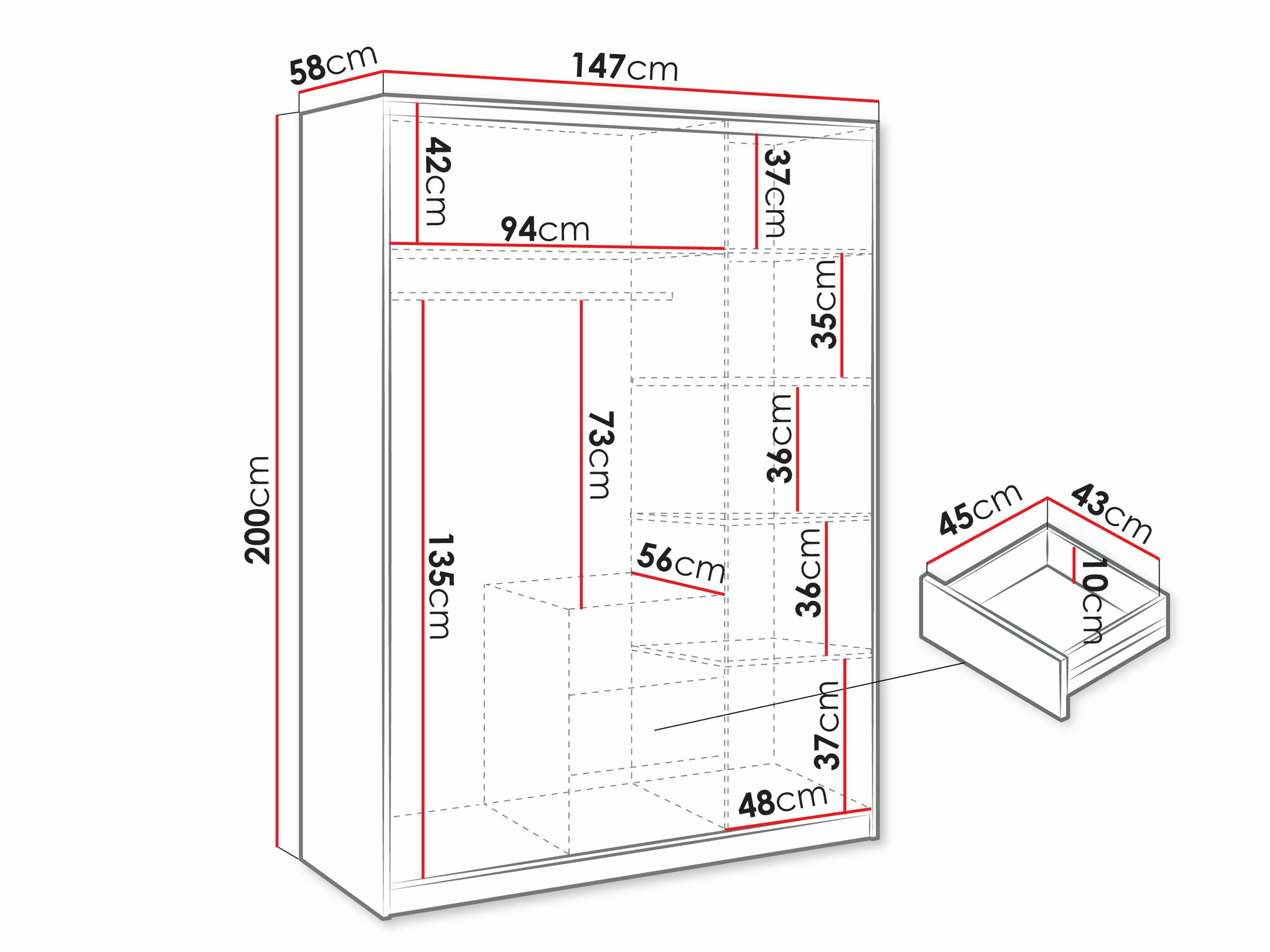 Garderobna omara Dortivu II (Wellington hrast)