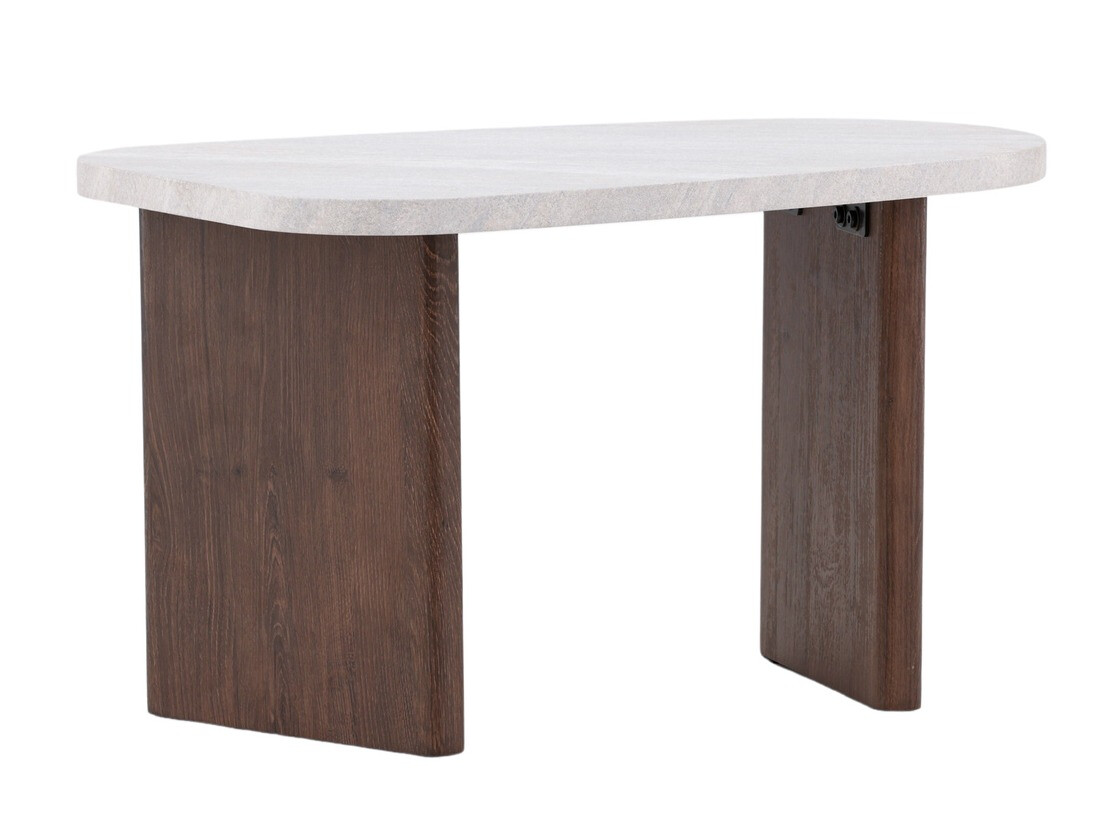 Klubska mizica Dallas 4214 (Svetlo siva + Rjava)