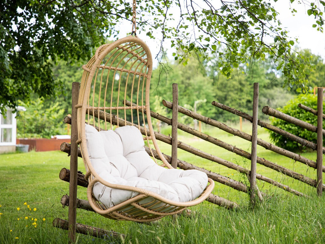 Viseči stol Dallas 4422 (Svetlo rjava + Krema)