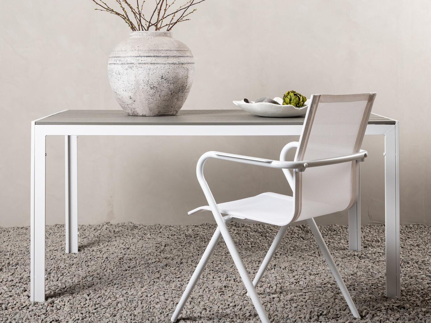 Vrtna miza Dallas 2712 (Siva + Bela)