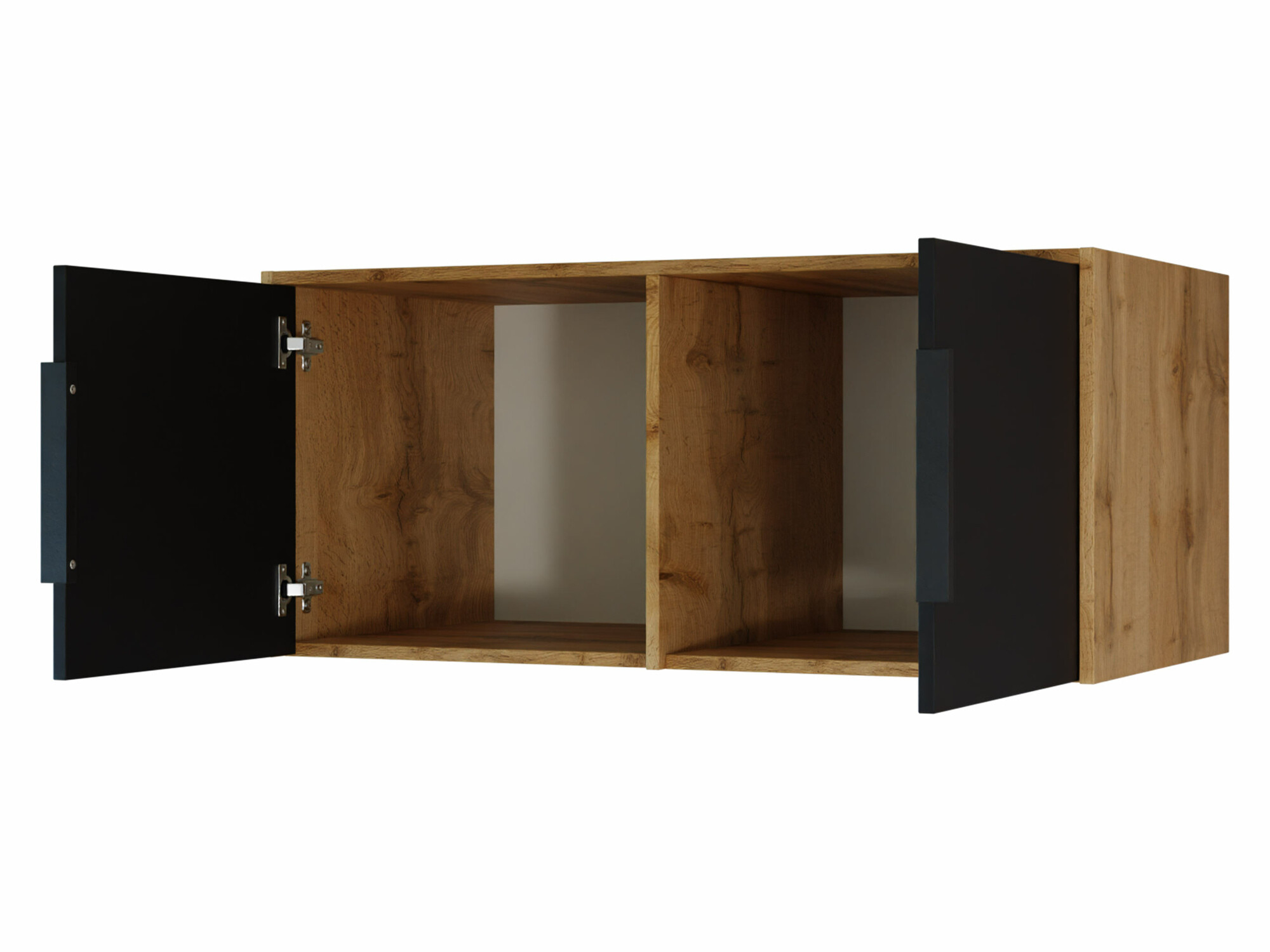 Garderobna omara Enolevo 104 (Wotan hrast + Črna)