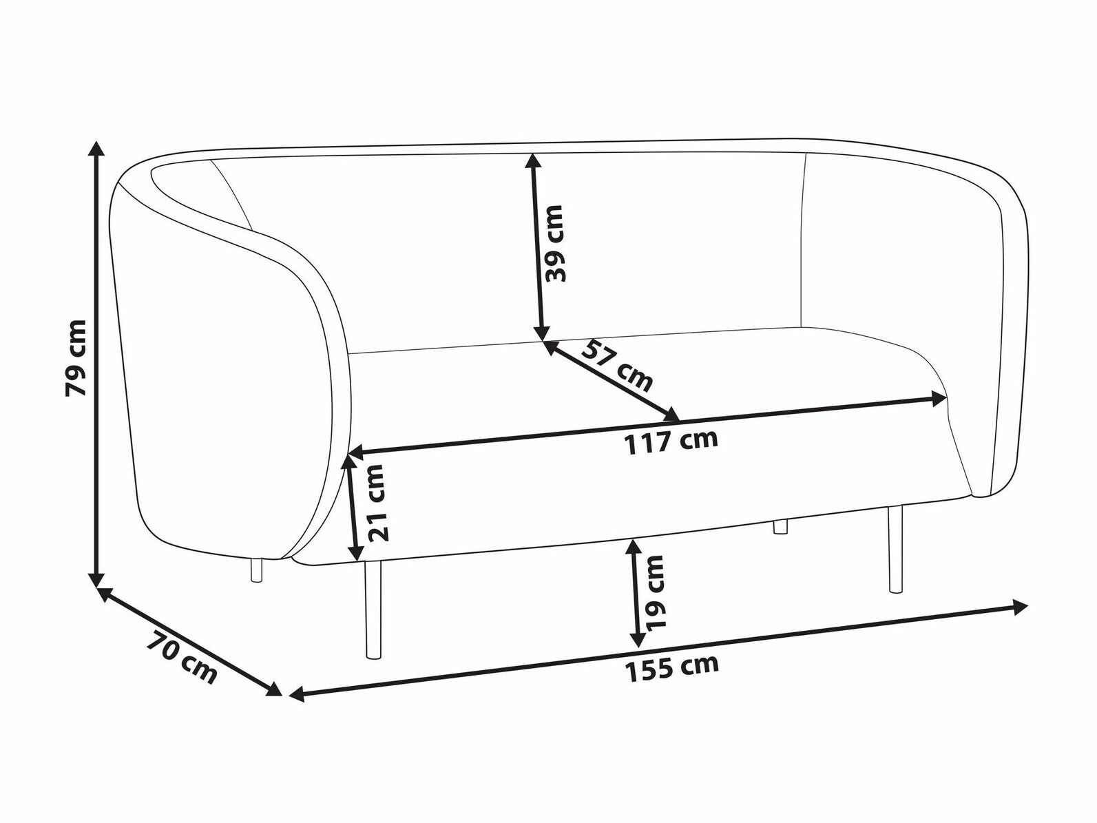 Kavč Berwyn 2042 (Taupe + Črna)
