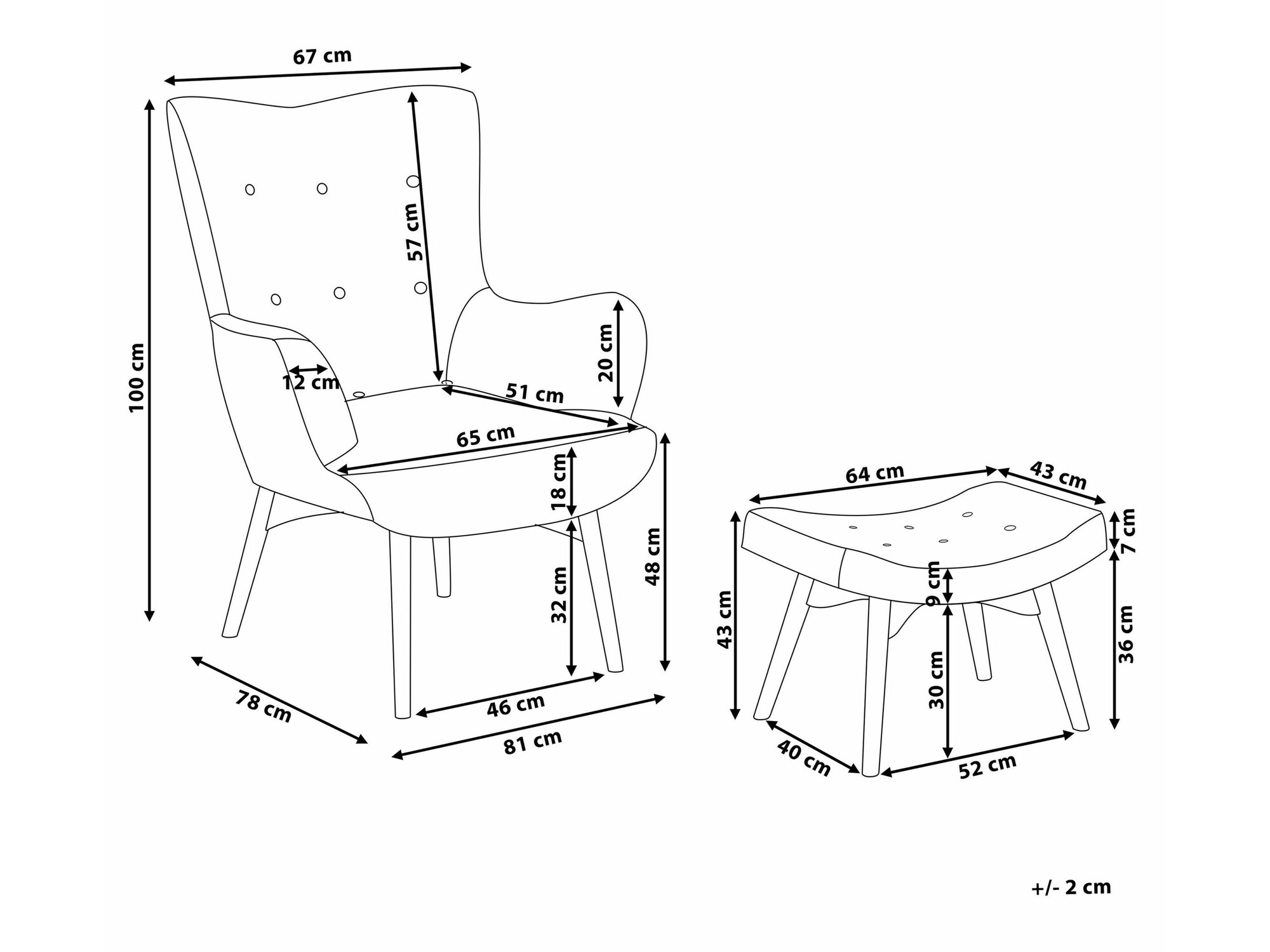 Fotelj Berwyn 450 (Beige + Svetel les)