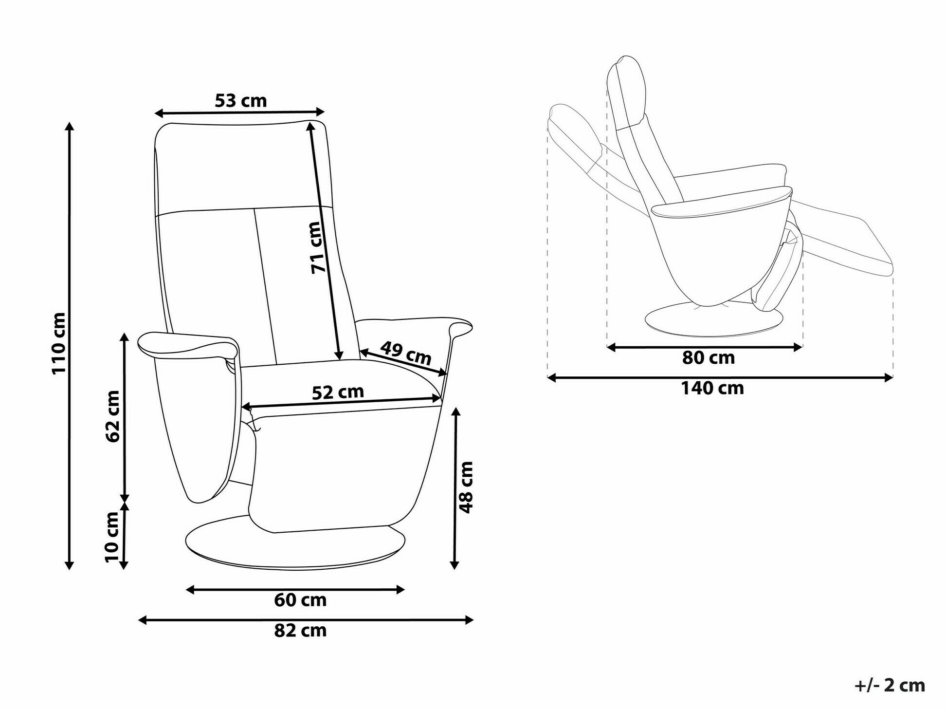 Fotelj s počivalnikom Berwyn 1313 (Krema)