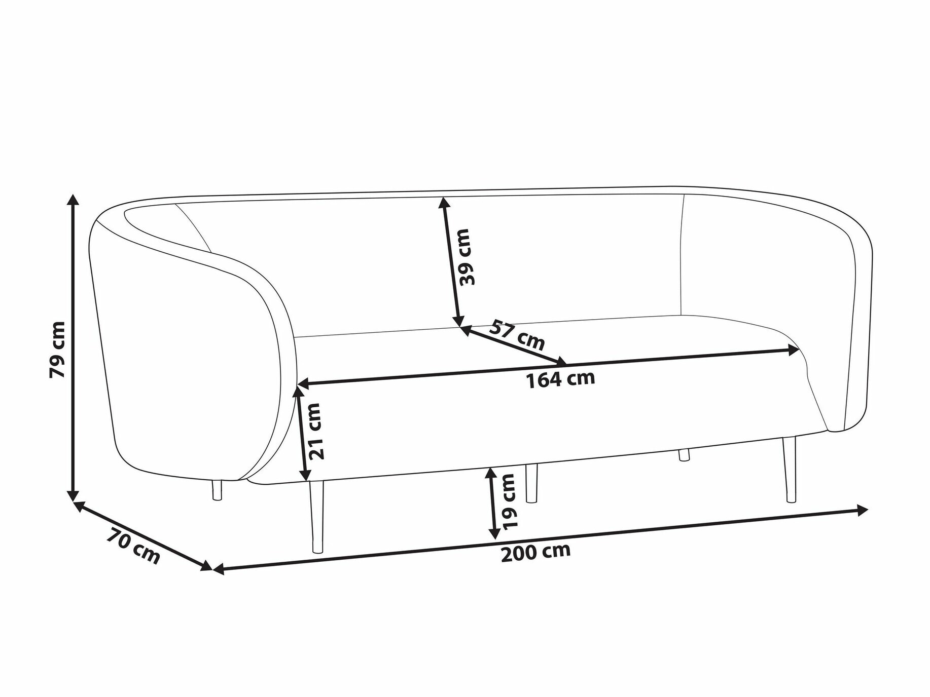 Kavč Berwyn 2047 (Bela + Črna)
