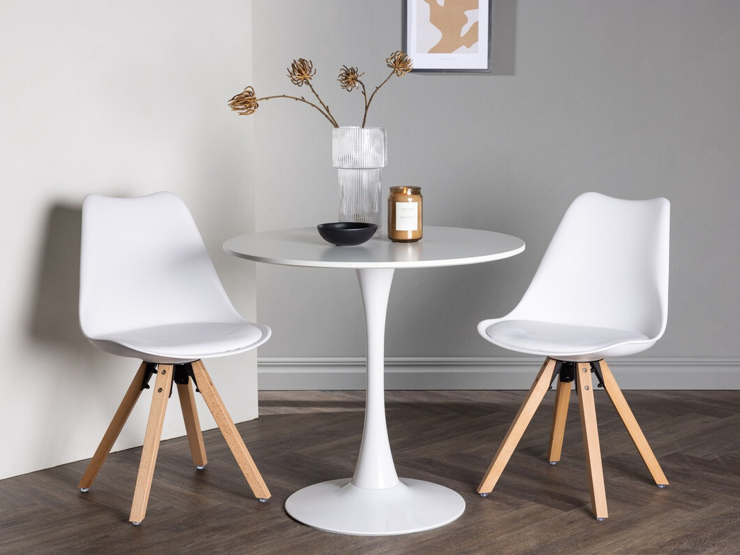 Jedilniški komplet Dallas 4467 (Bela + Svetel les)