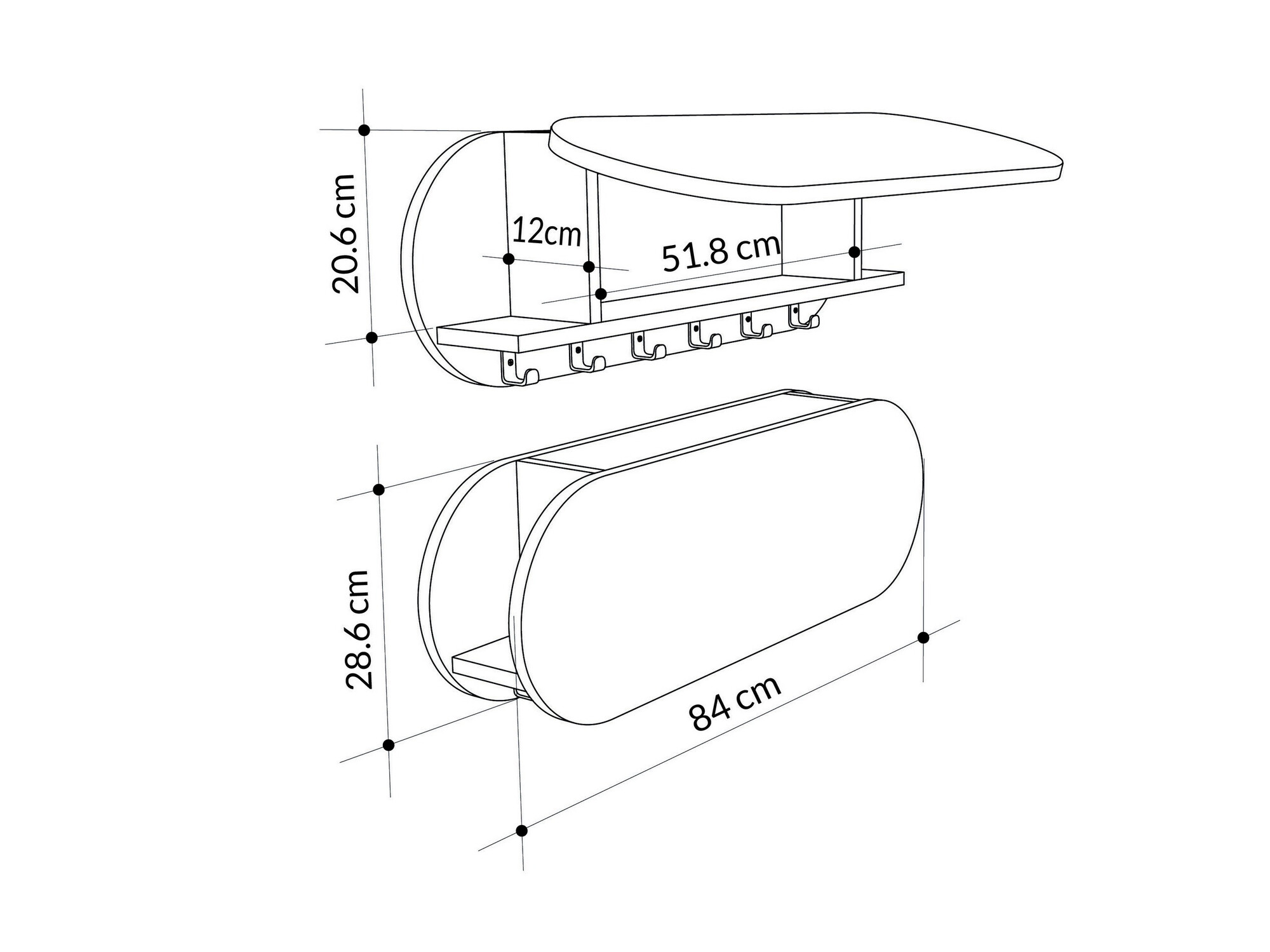 Obešalnik Kailua 2144 (Bela)