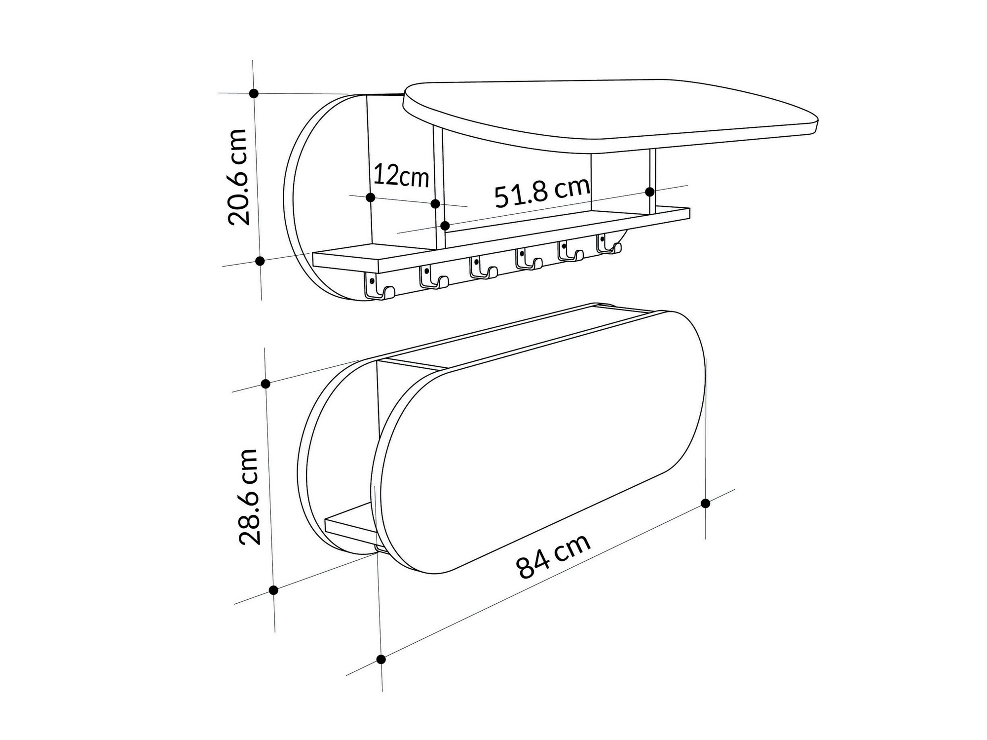 Obešalnik Kailua 2144 (Siva)