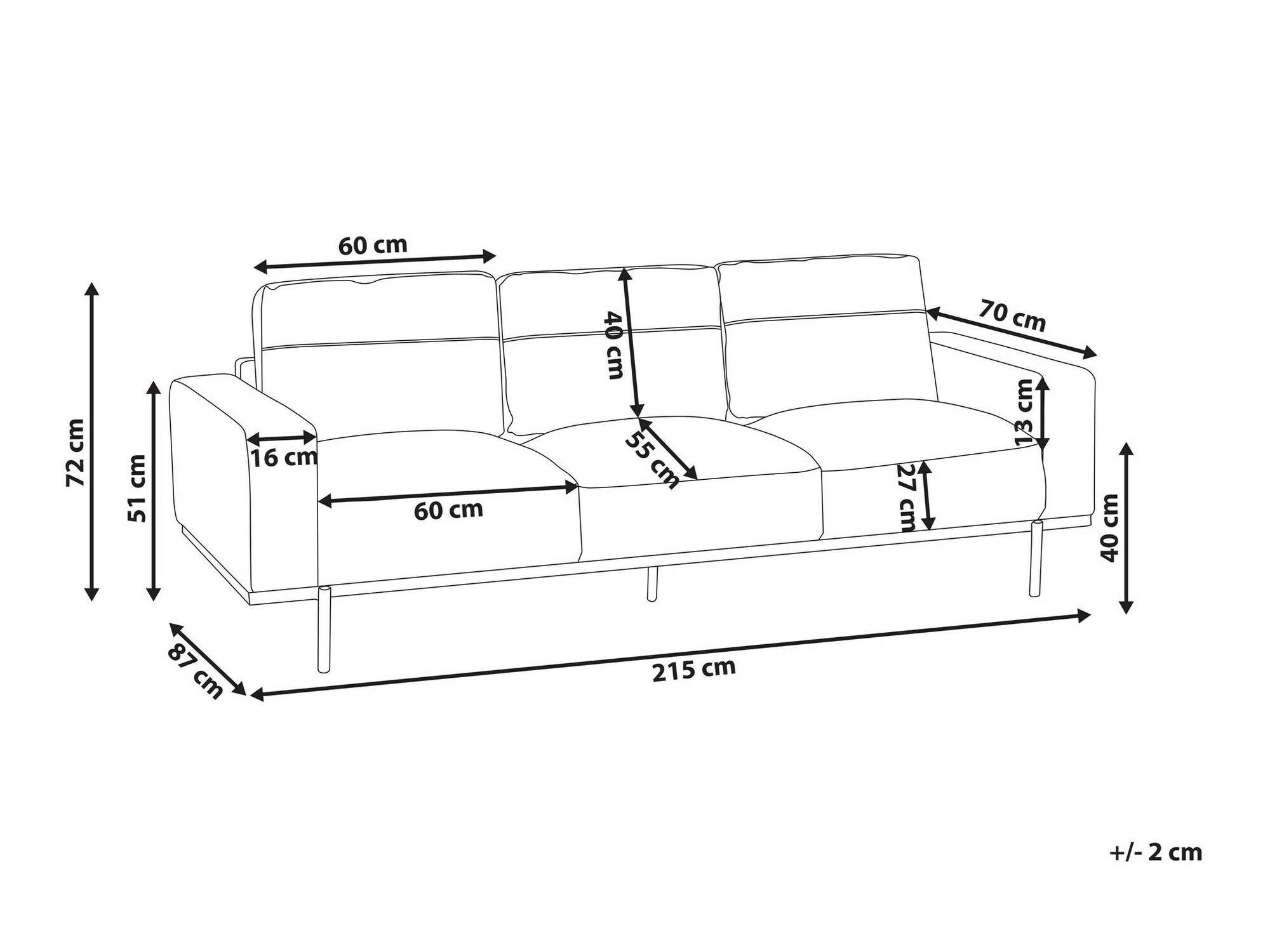 Kavč Berwyn 2065 (Črna)