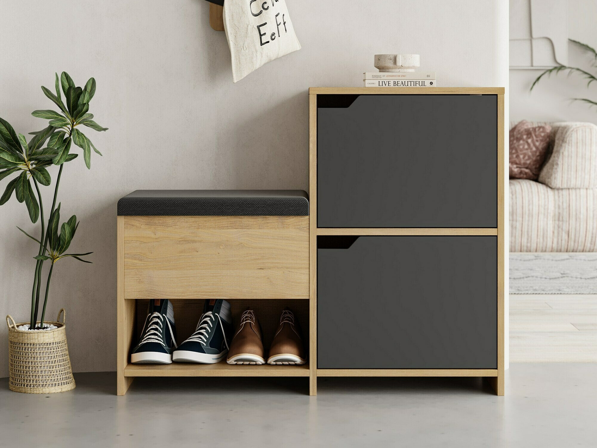 Omarica za čevlje Kailua 2150 (Antracit + Hrast)