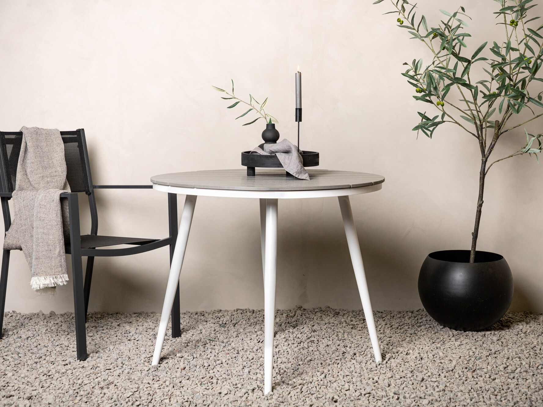 Vrtna miza Dallas 2463 (Bela + Siva)