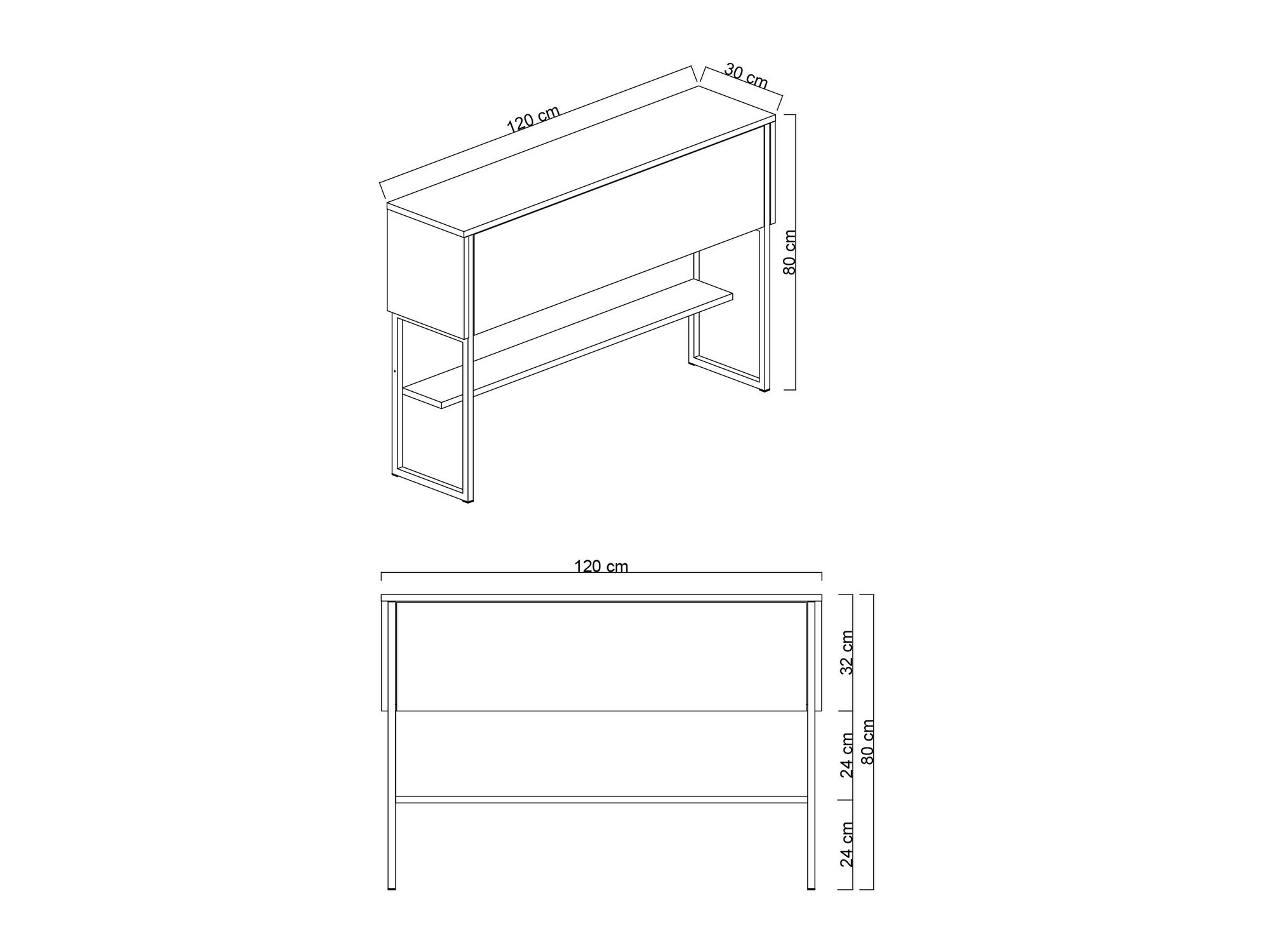 Konzolna miza Kailua Z120 (Antracit)