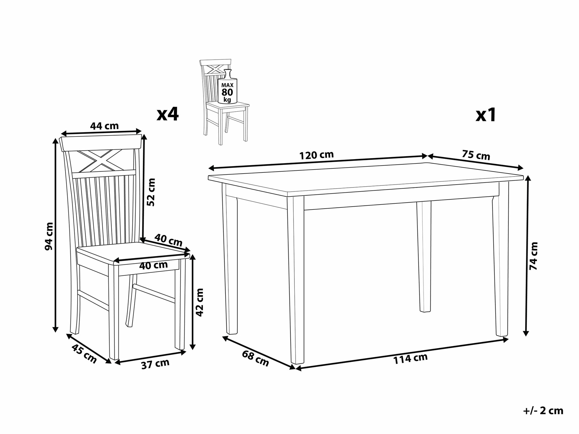 Jedilniški komplet Berwyn 2081 (Črna)