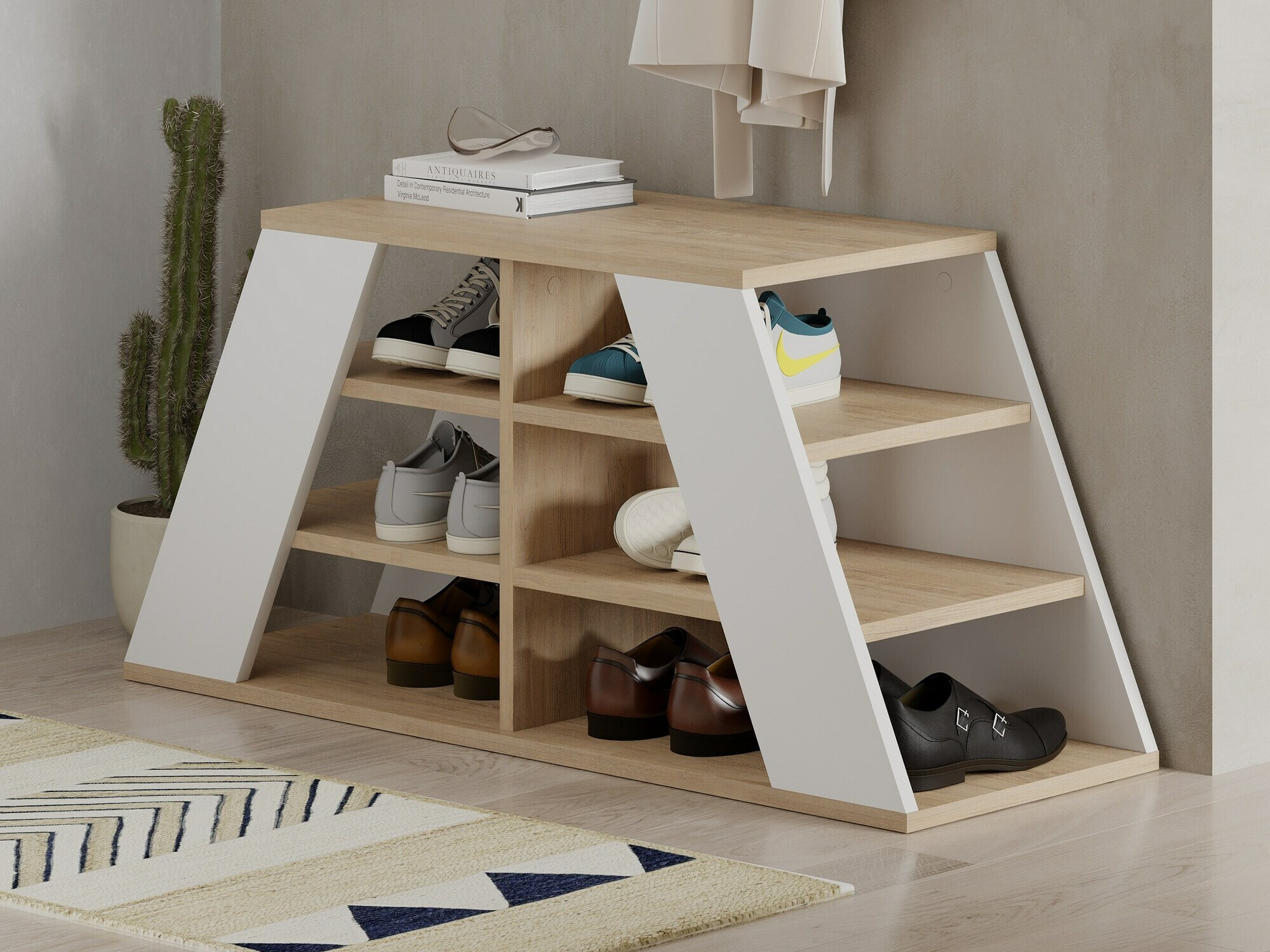 Omarica za čevlje Kailua 2157 (Bela + Hrast)