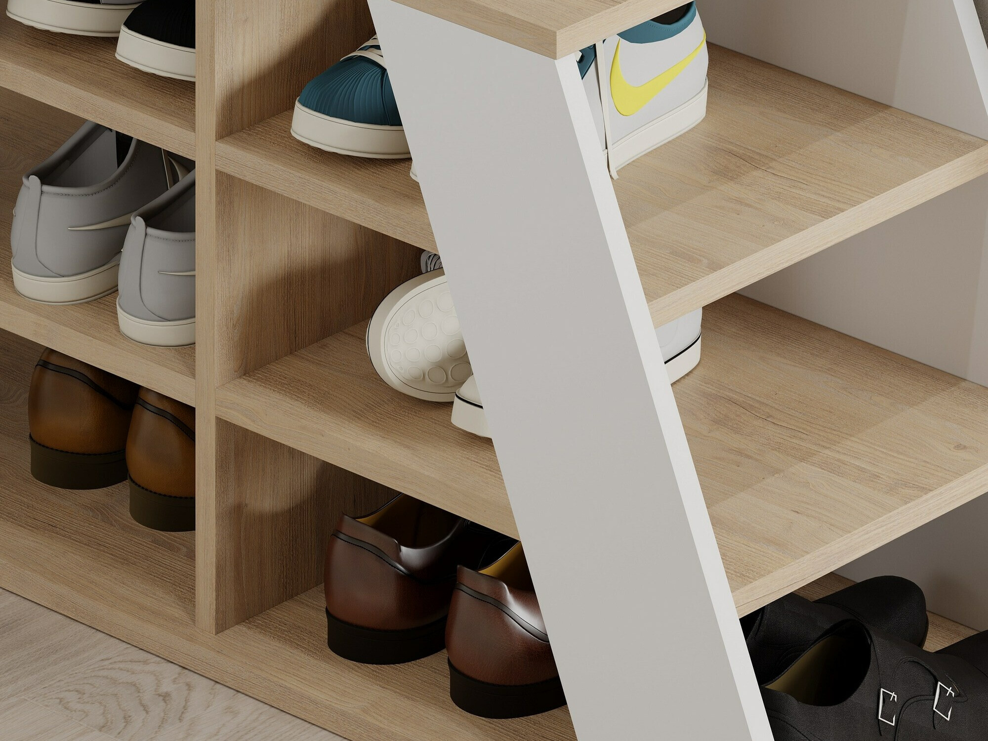 Omarica za čevlje Kailua 2157 (Bela + Hrast)