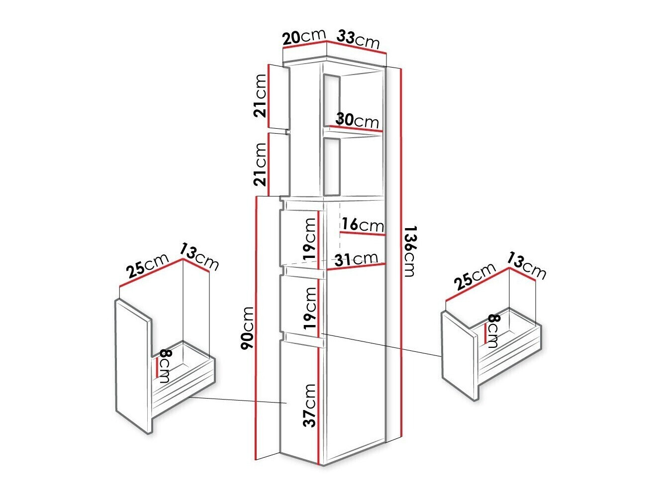 Prostostoječa Kopalniška omarica Comfivo Ova