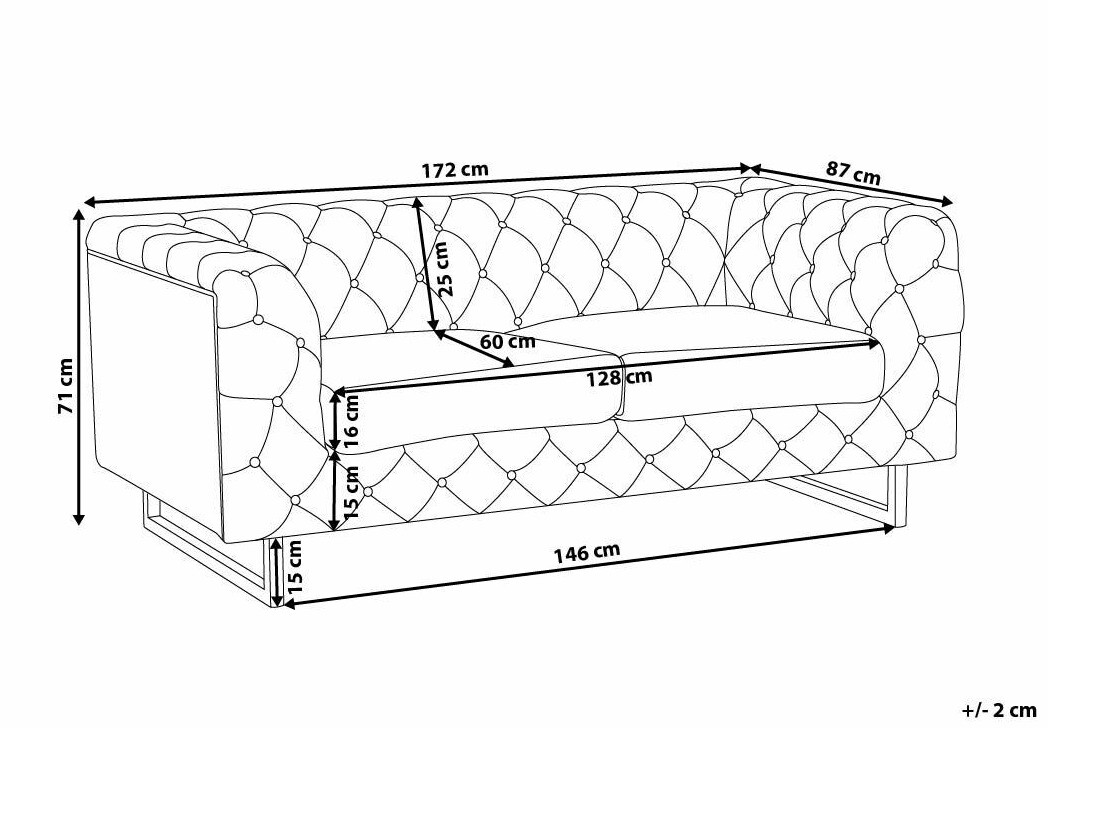 Kavč chesterfield Berwyn 2090 (Bela)