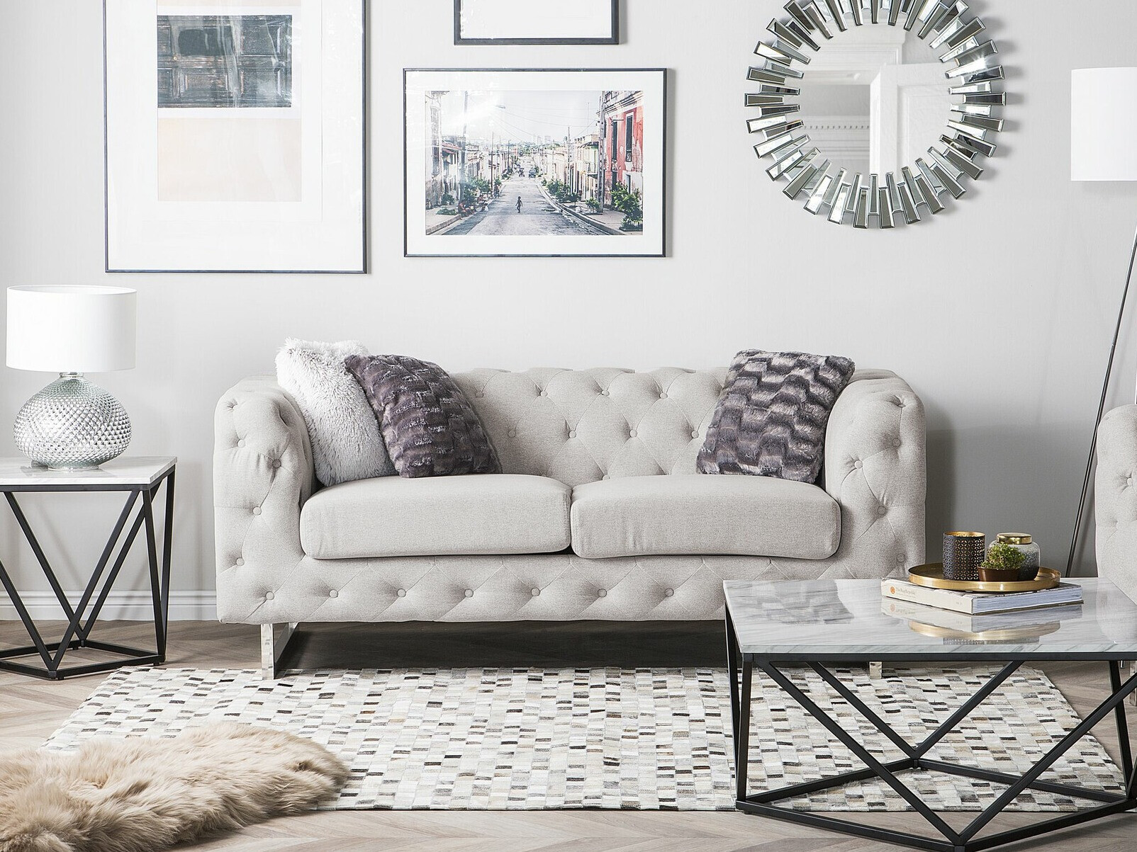 Kavč chesterfield Berwyn 2090 (Bež)