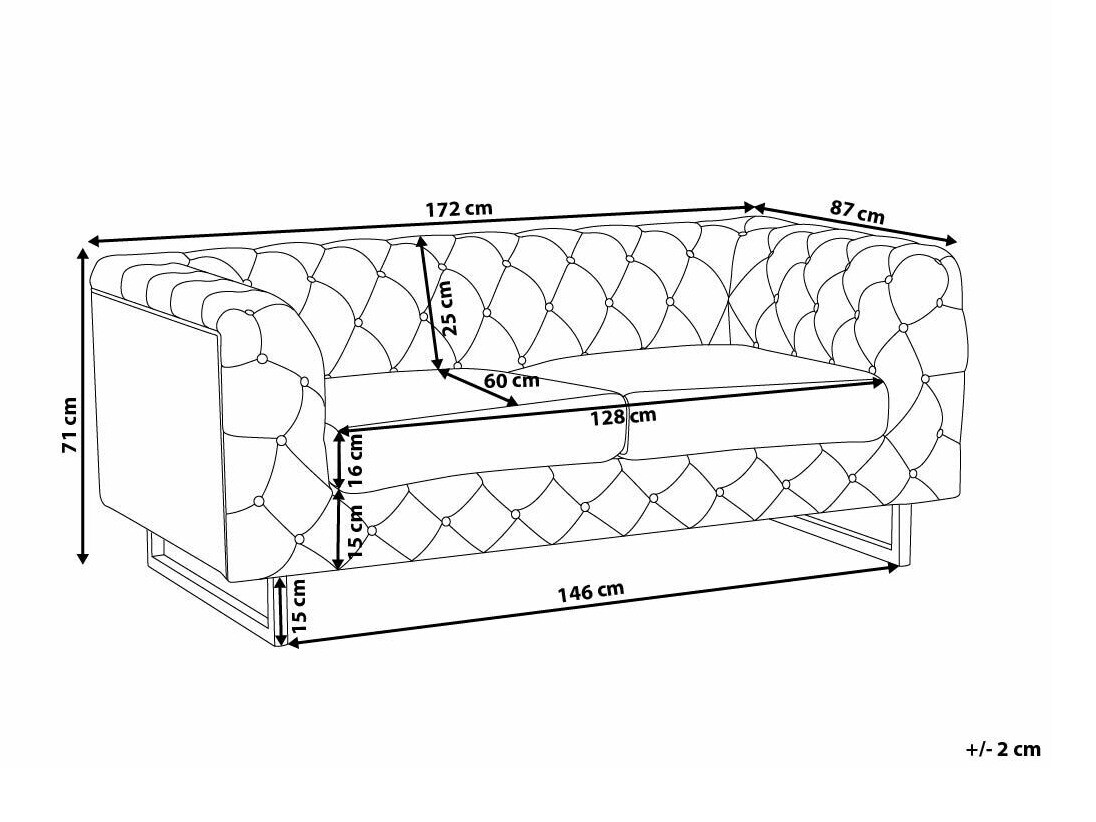 Kavč chesterfield Berwyn 2090 (Bež)